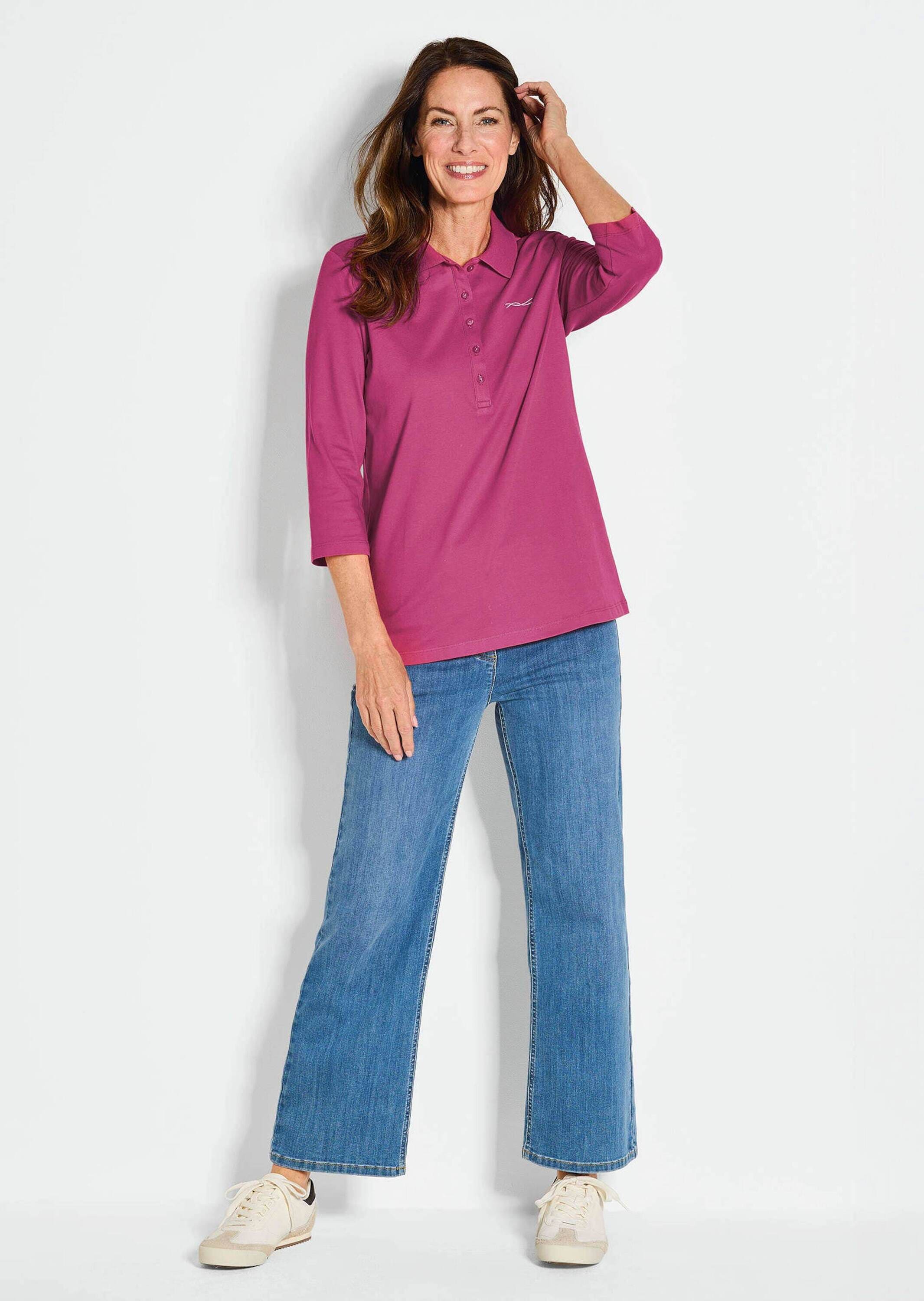 GOLDNER Poloshirt »Baumwollshirt mit Glanzakzenten« Ohne