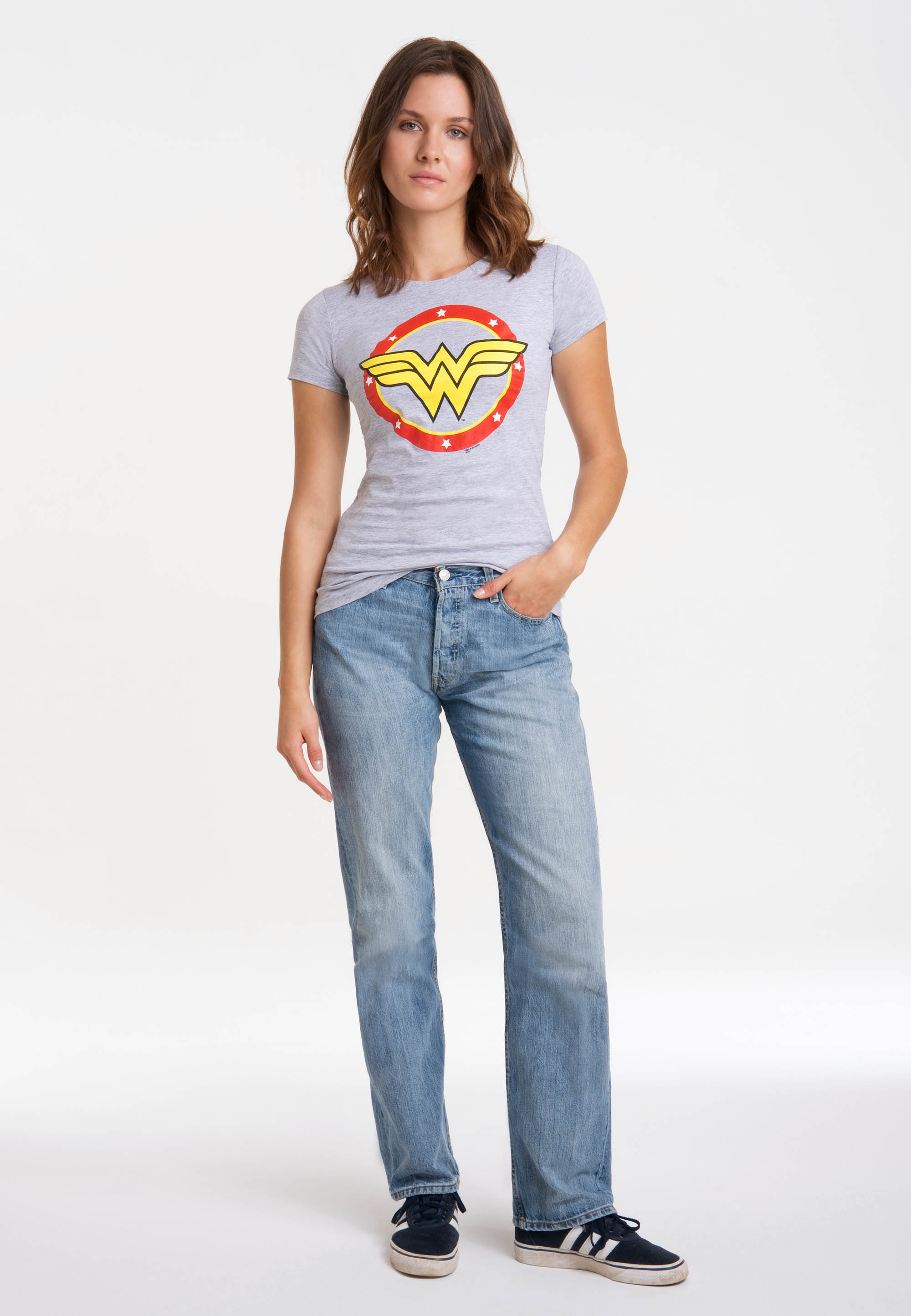 LOGOSHIRT T-Shirt »Wonder Woman Circle Logo«, mit lizenziertem Print