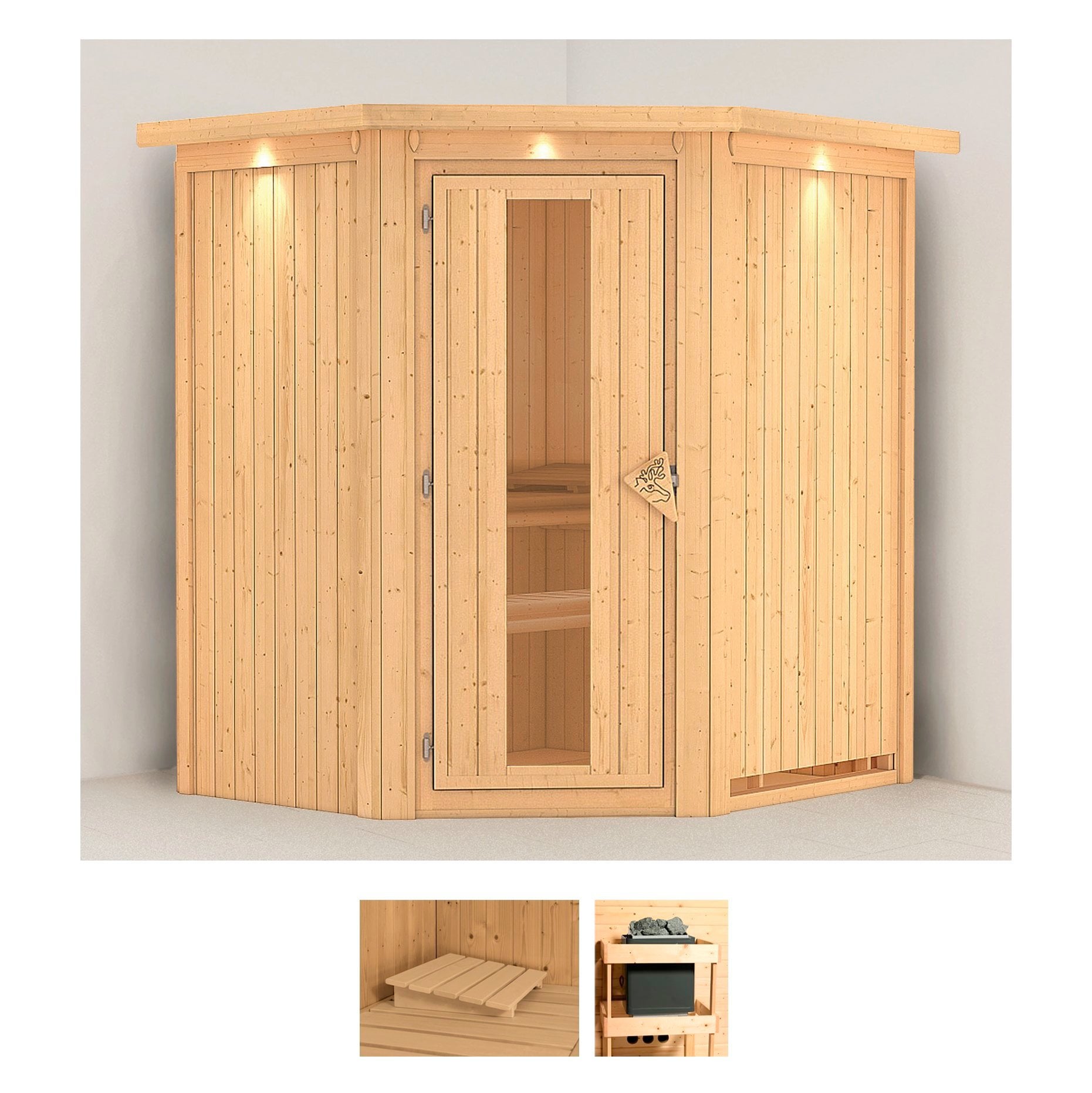 Karibu Sauna "Tomke" Set, ohne Ofen