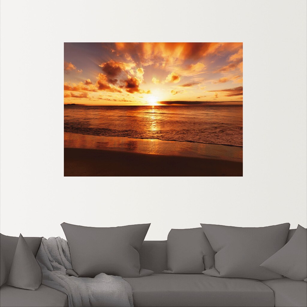 Artland Wandbild »Schöner Sonnenuntergang Strand«, Gewässer, (1 St.)