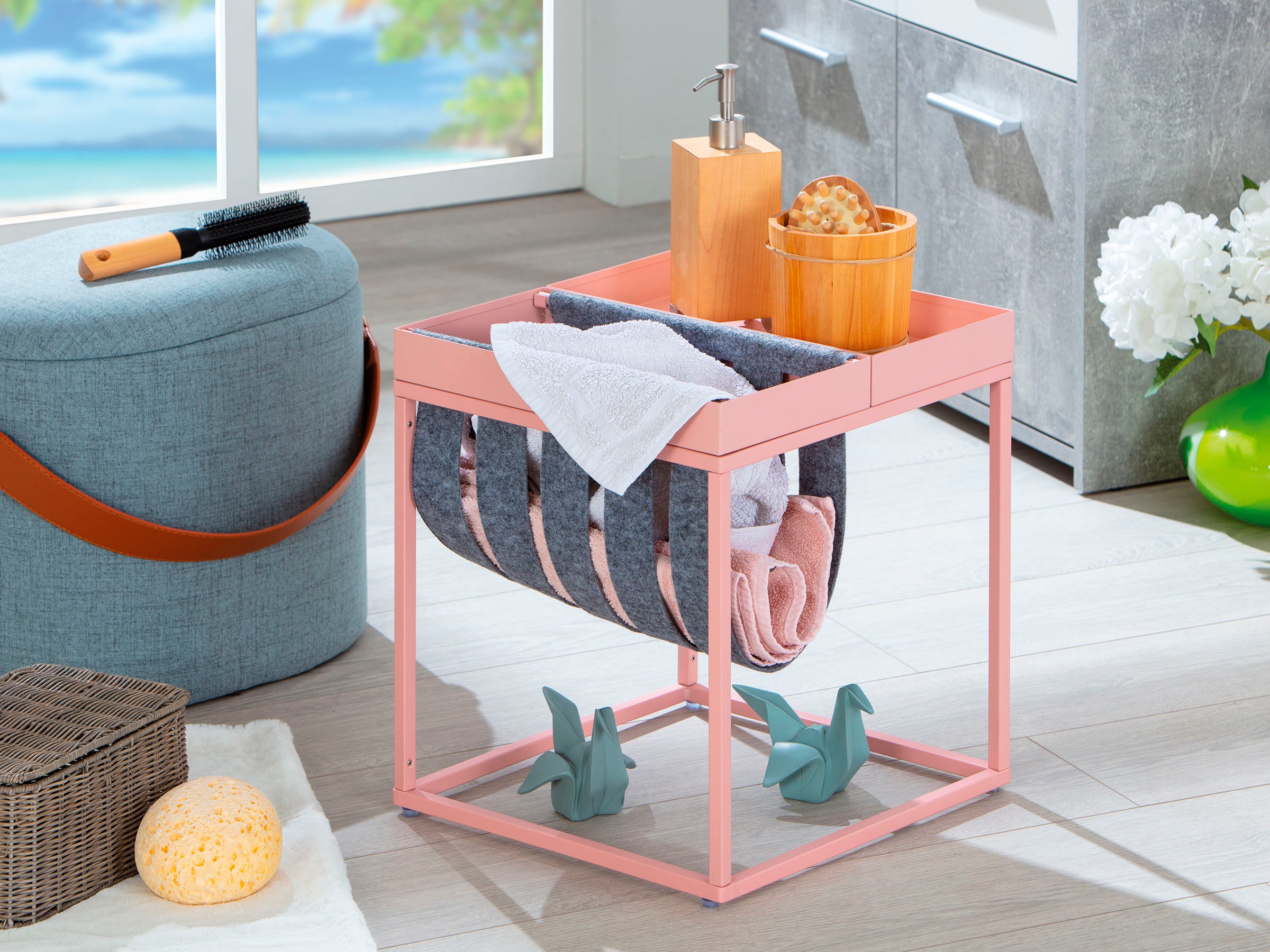 Inter Link Beistelltisch "Club NY" mit praktischem Ablagefach aus Filz günstig online kaufen