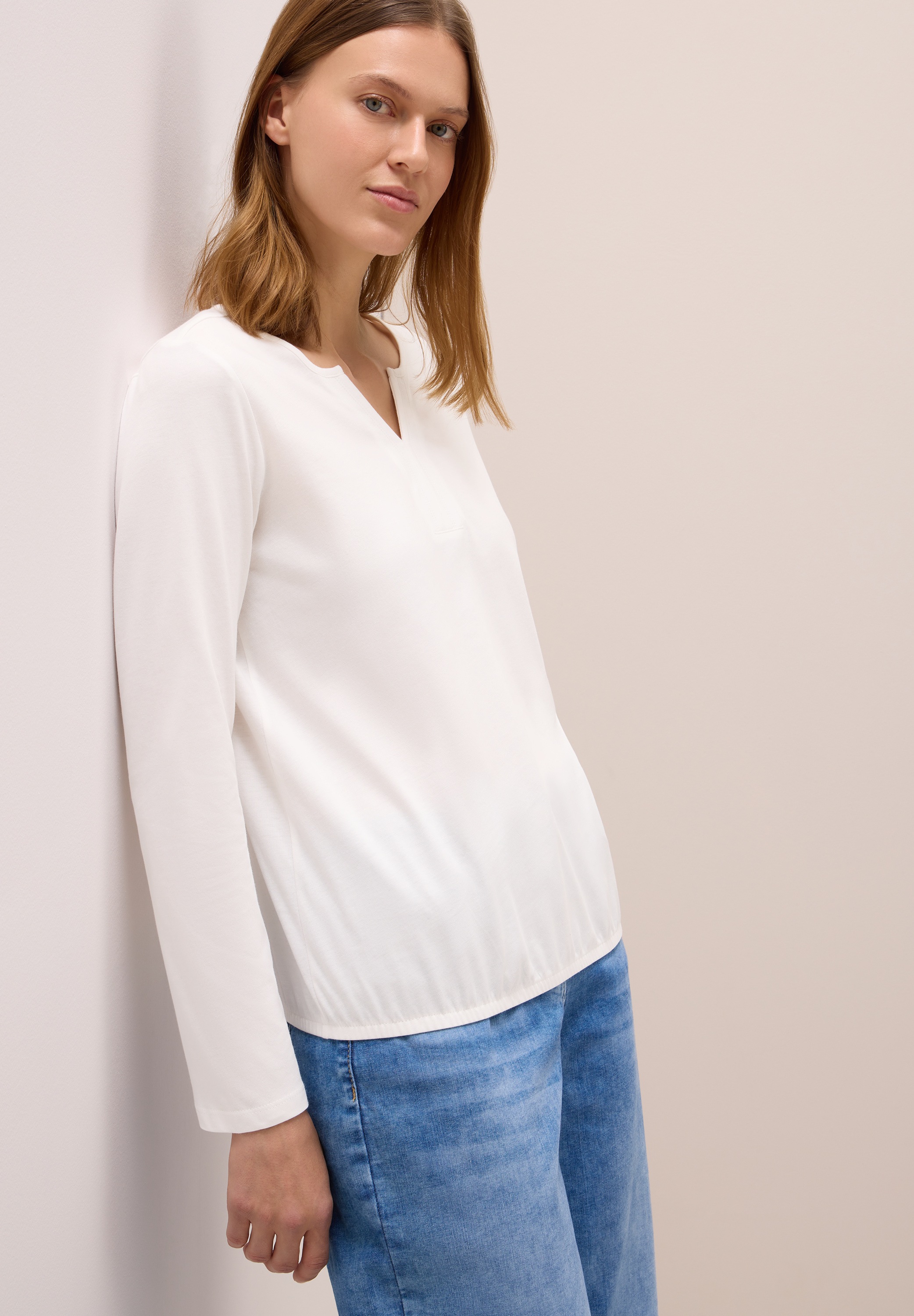 Cecil Tunikashirt Split Neck, unifarben günstig online kaufen