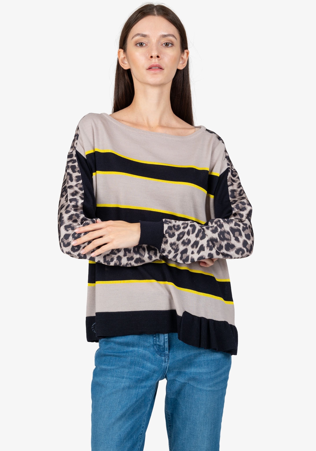 Sportalm Kitzbühel Rundhalspullover, mit Animalprint günstig online kaufen