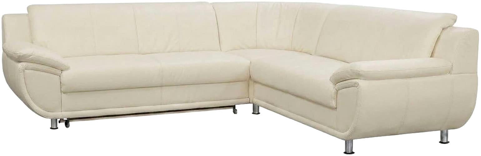 TRENDMANUFAKTUR Ecksofa "Rondo wahlweise mit Schlaffunktion, bequeme Armlehnen" L-Form, wahlw.mit Federkern, Füße chromfarben, Unser Dauertiefpreis