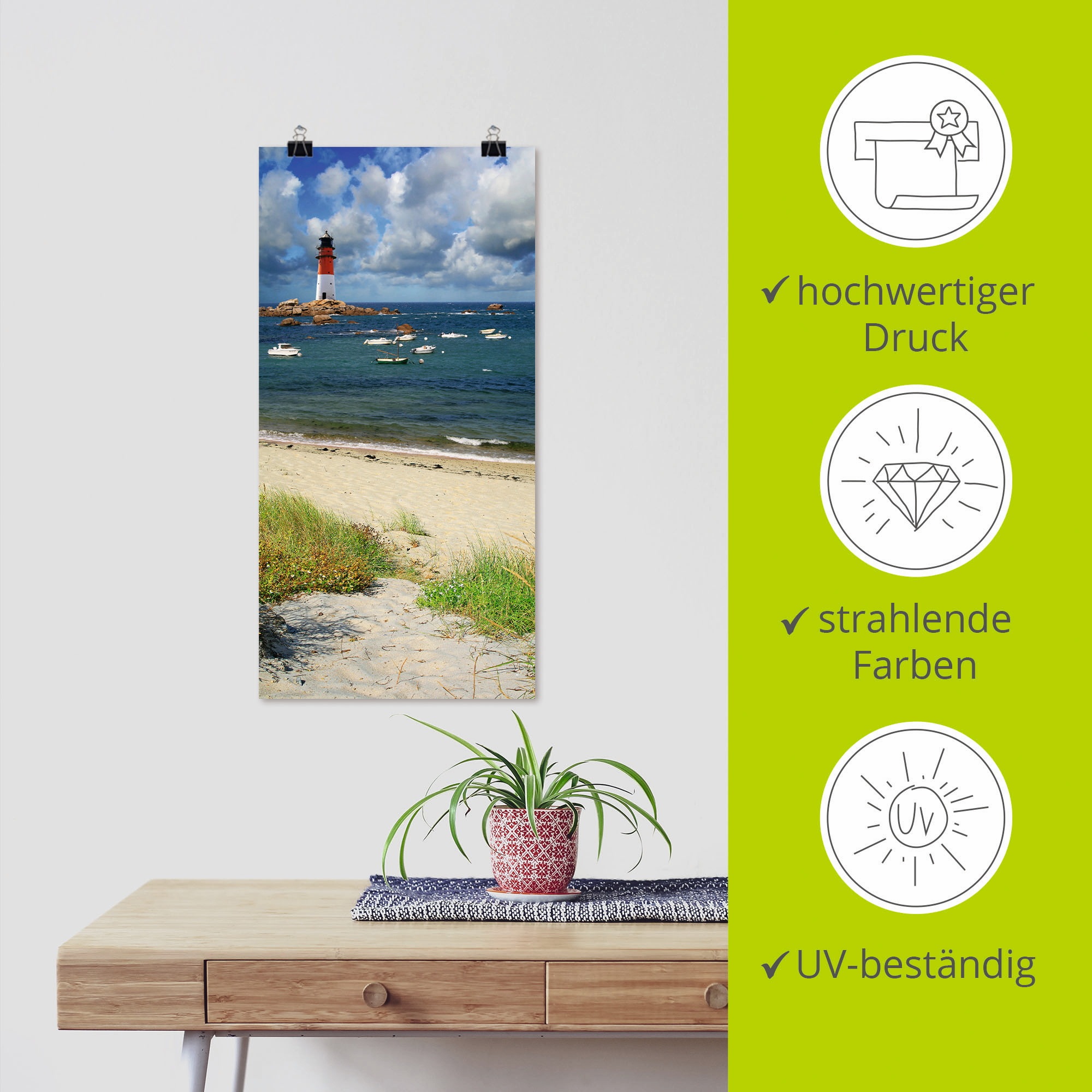 Artland Wandbild »Blick von den Dünen«, Küste, (1 St.), als Leinwandbild, Poster in verschied. Größen