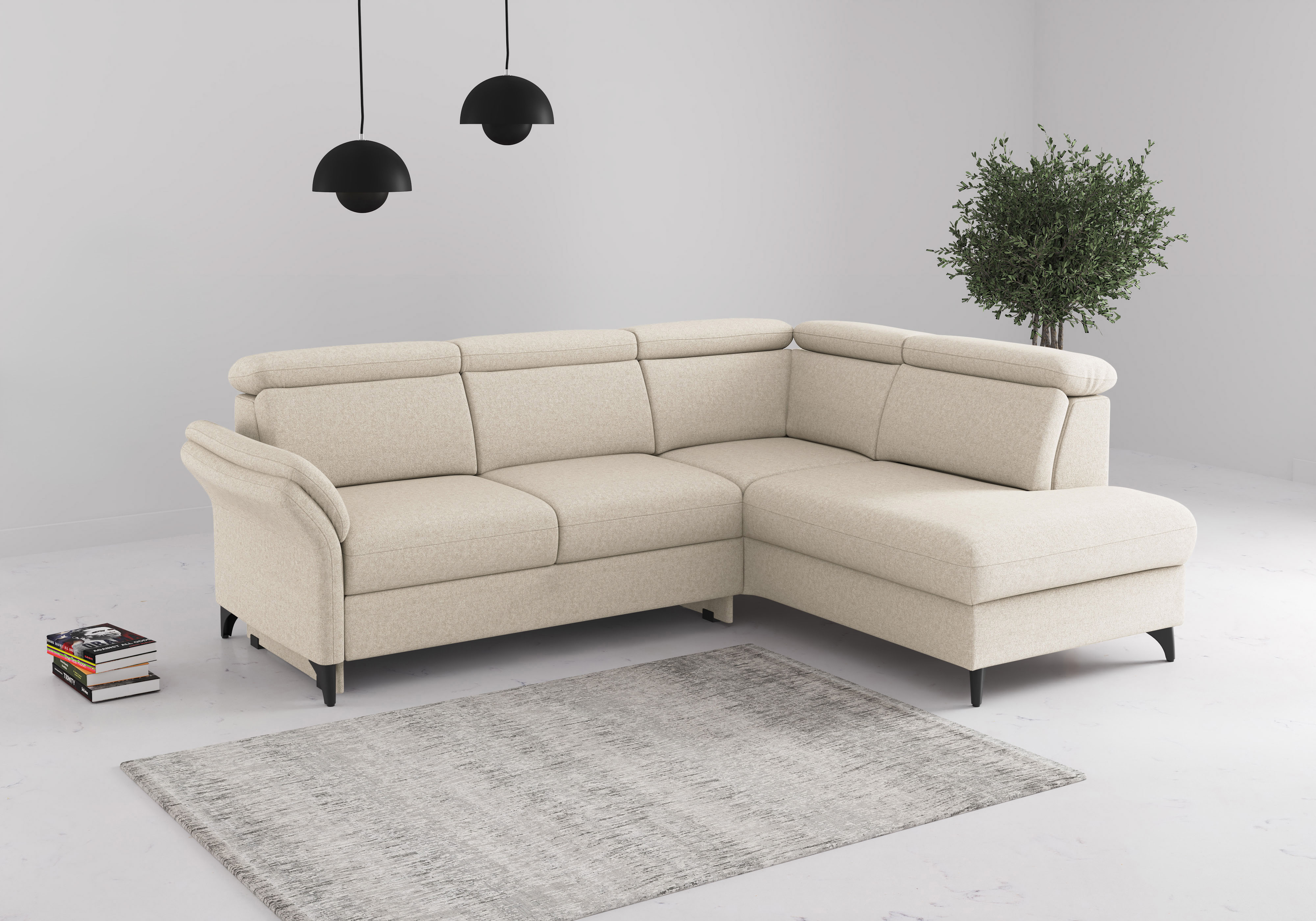 sit&more Ecksofa "Glendale, L-Form" inkl. Kopfteilverstellung, wahlweise mit Vorziehsitz und Bettkasten