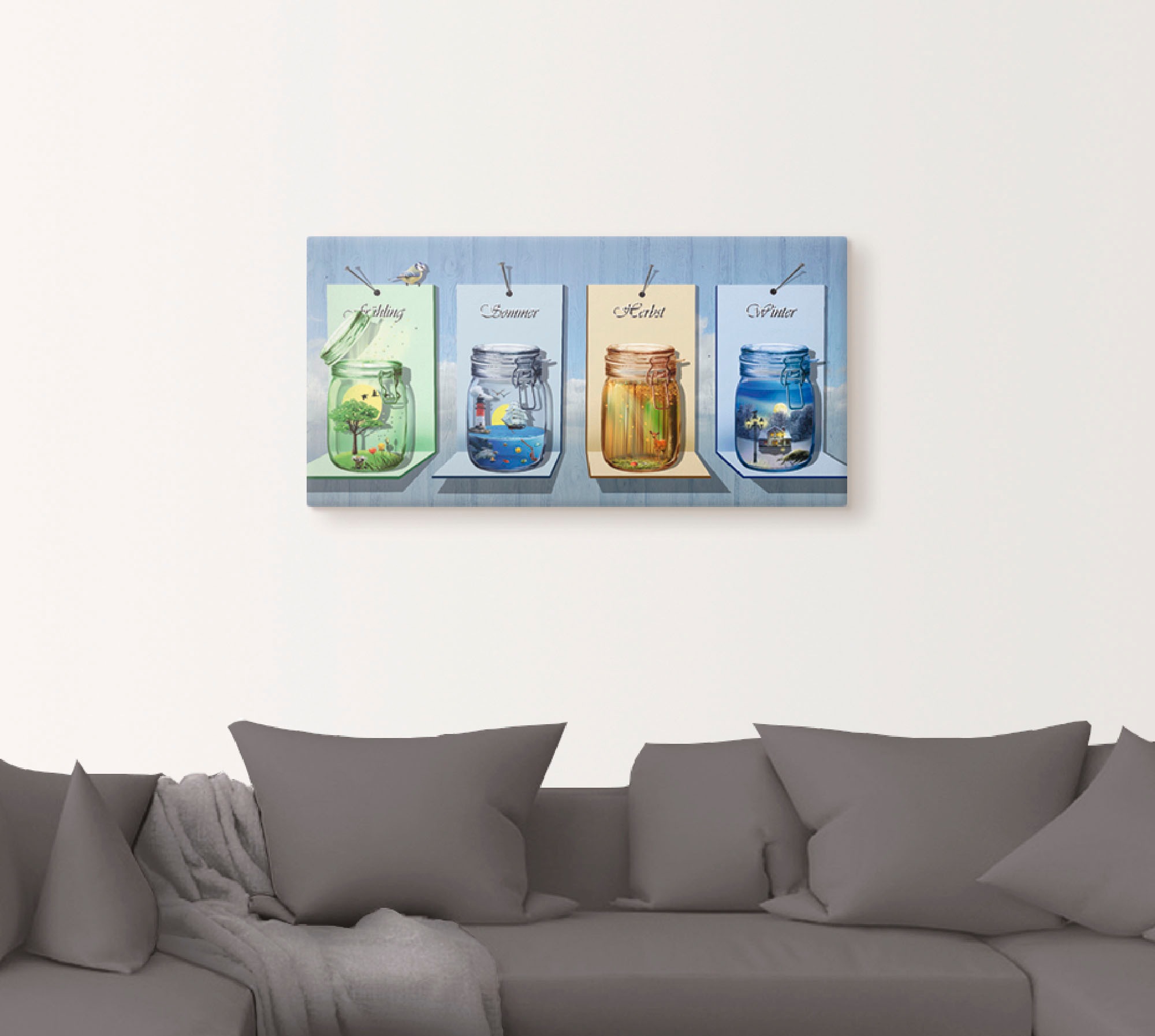 Artland Wandbild "Jahreszeiten in Gläsern" Vier Jahreszeiten 1 Stk. tlg. al günstig online kaufen