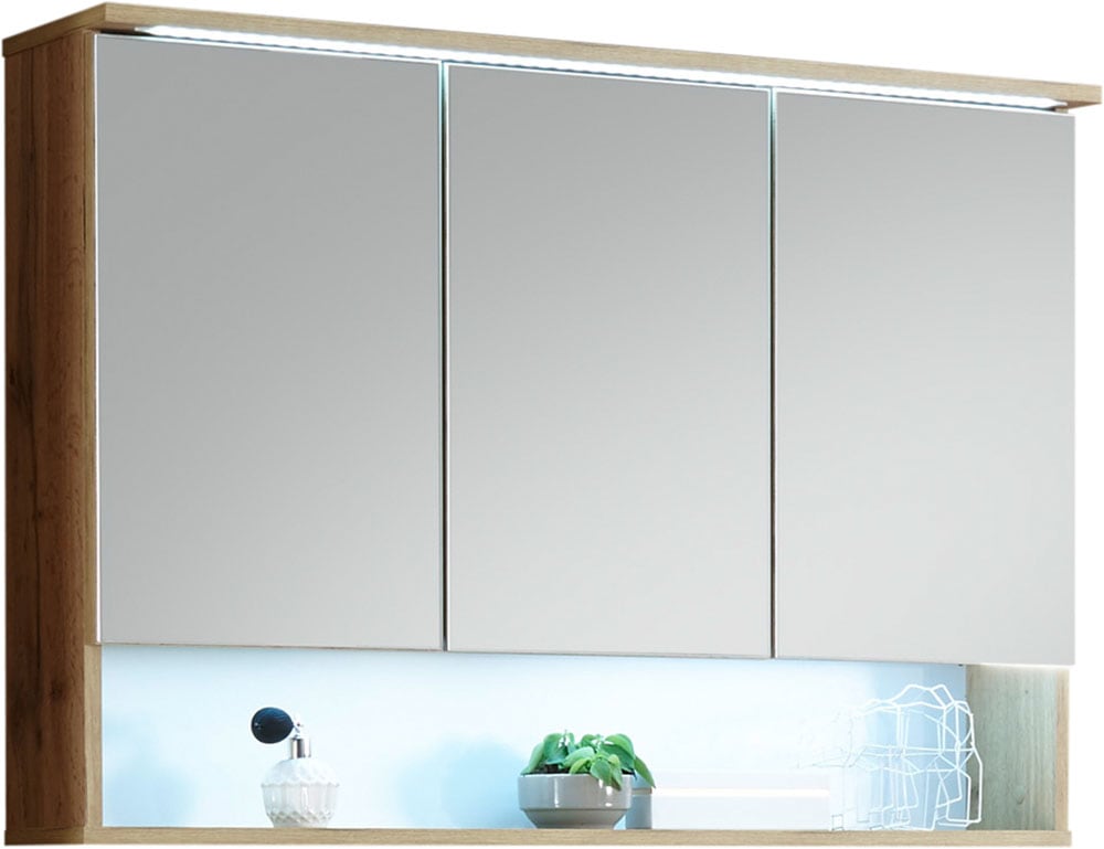 BASIC by Balculina Spiegelschrank "Best Spiegelschrank, Badezimmerschrank BxHxT 100x70x23 cm" 1 Stk. tlg. Breite 100 cm, LED-Beleuchtung, Softclose