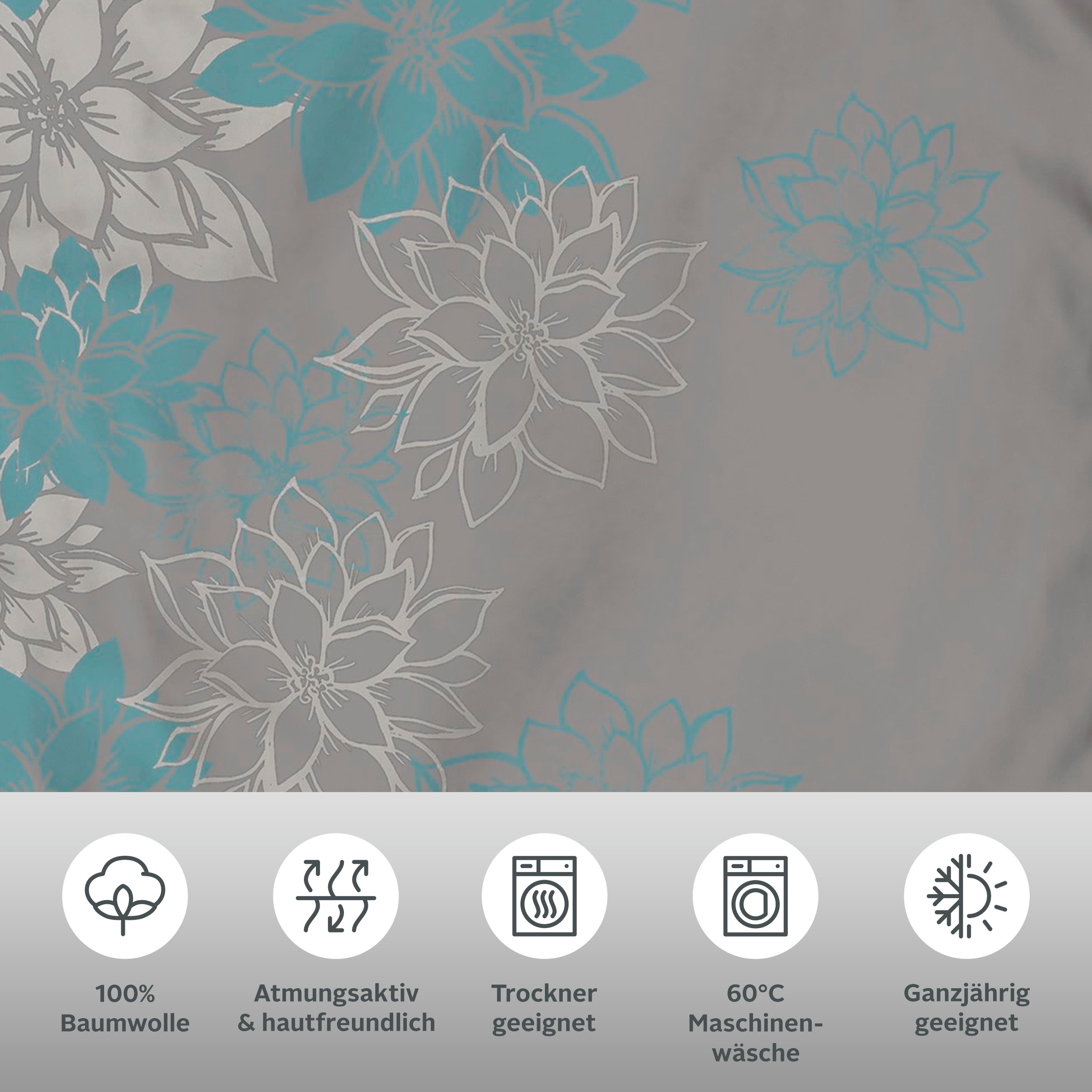 Thumbnail - OTTO home Bettwäsche "Susan in Gr. 135x200 oder 155x220 cm" 2 in verschiedenen Qualitäten, romantische Bettwäsche mit Bl...