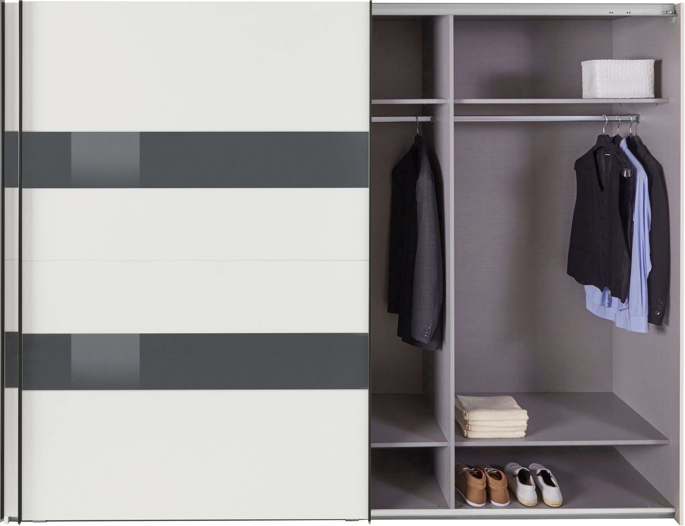 Wimex Schwebetürenschrank »Altona«, mit Glaselementen und zusätzlichen Einlegeböden