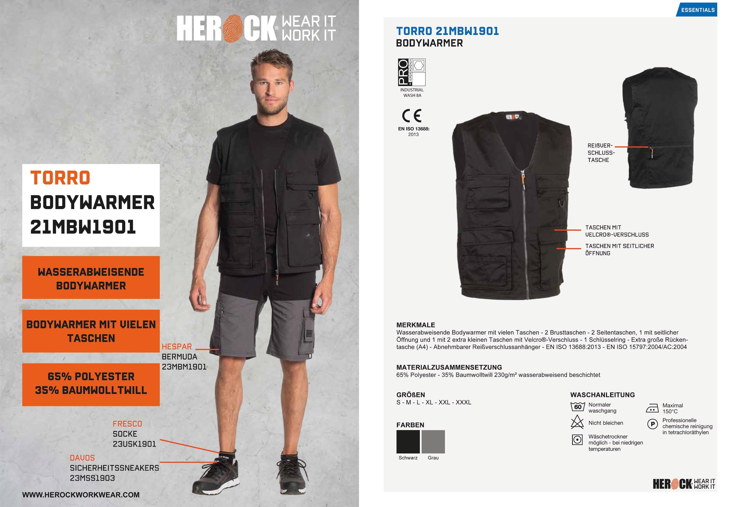 bequem tragen Herock »Torro«, mit Wasserabweisende BAUR Taschen, Arbeitsweste kaufen vielen | zu online Weste