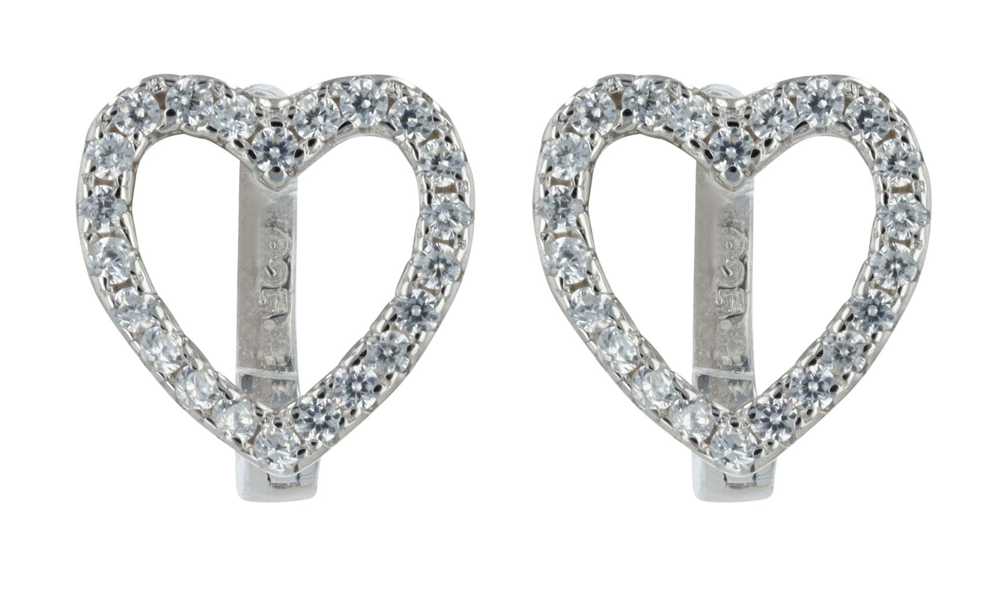 Adelia´s Klappcreolen "Damen Ohrringe – Klappcreole Herz aus 925 Silber" Pe günstig online kaufen