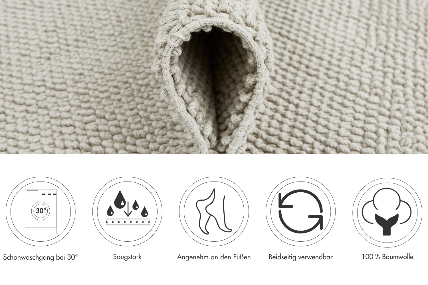 Thumbnail - LUXOR living Badematte "Atlanta, 50x80 cm" Höhe 10 mm beidseitig nutzbar  fußbodenheizungsgeeignet Badteppich, Duschvorl...