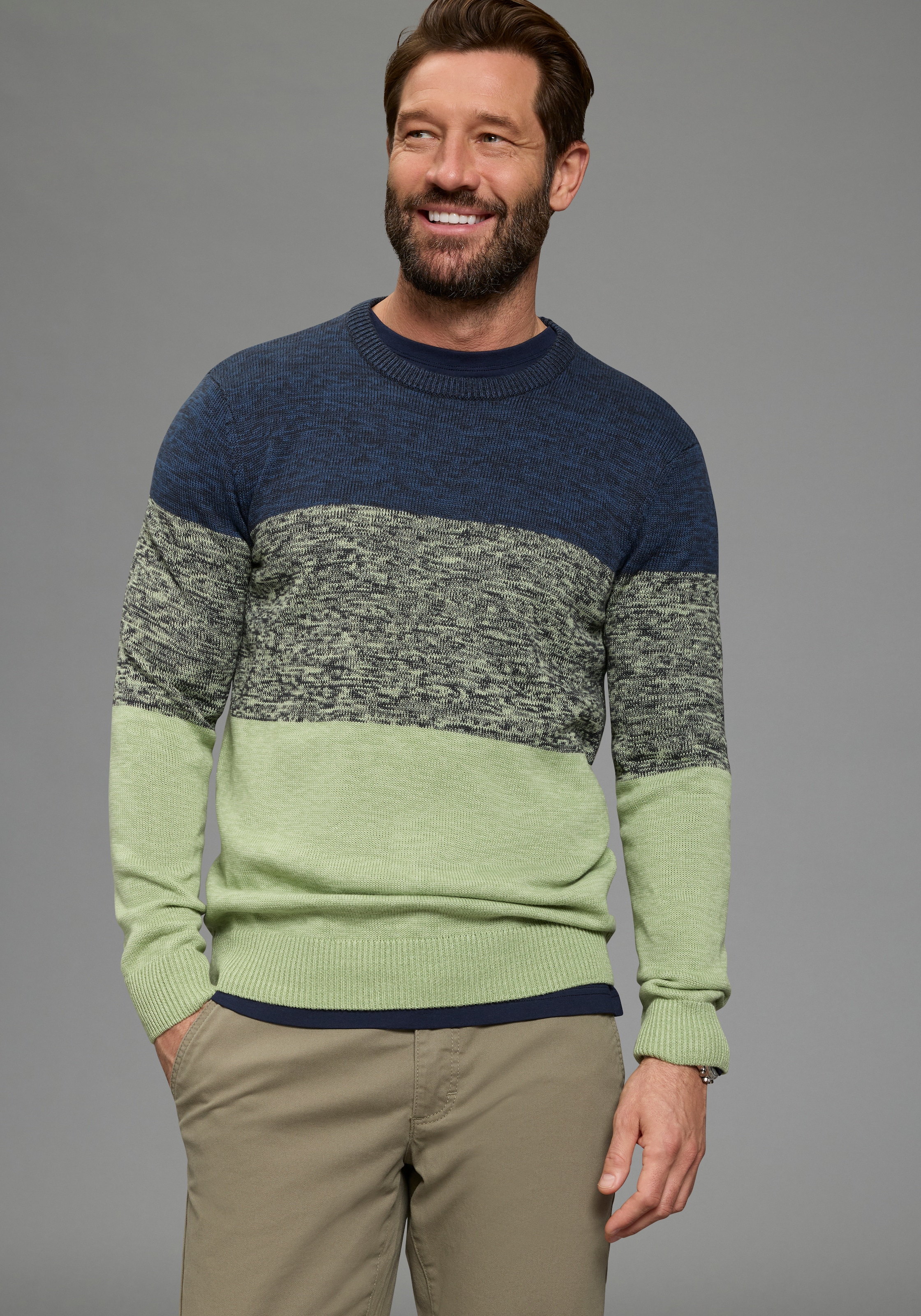 Mans World Rundhalspullover "Bis Größe 5 XL" mehrfarbig günstig online kaufen