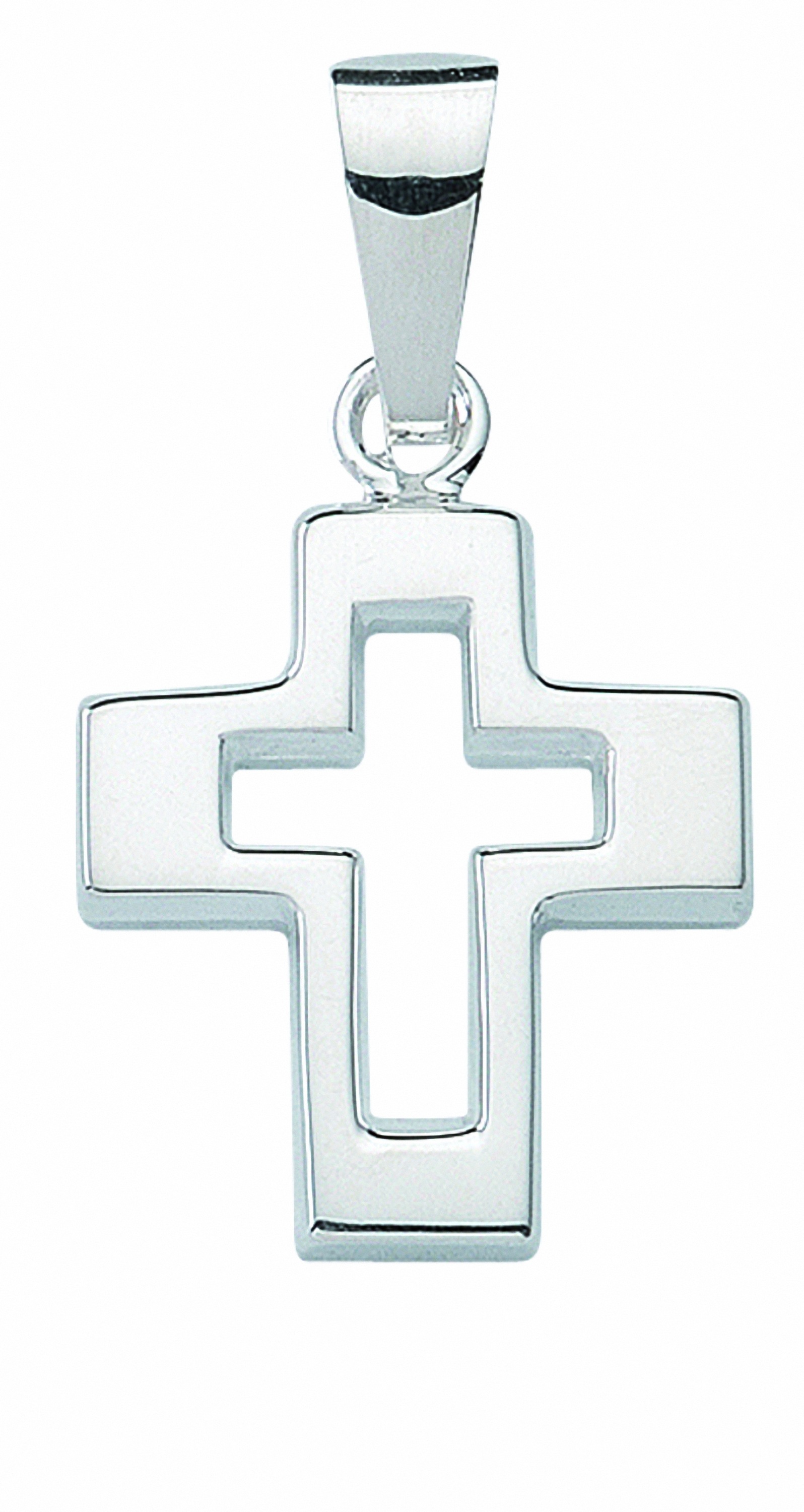 ADELIA ́S Damen Kette mit Anhänger "Schmuckset - Set mit Halskette 925 Silber Kreuz Anhänger", Silber 925 (Sterlingsilber), silber, Silber 925