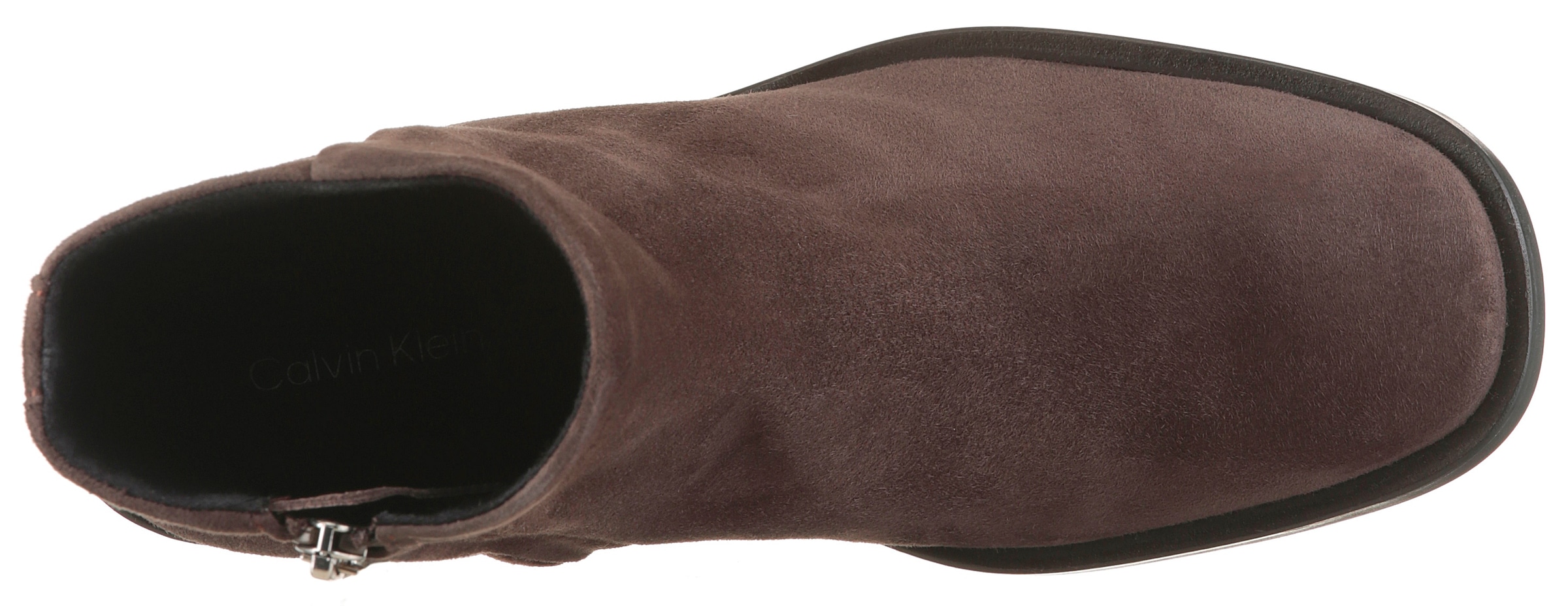 Calvin Klein Stiefelette »BLOCK HEEL ZIP BOOT SUE«  Klassik-Boots, Blockabsatz, mit seitlichem CK-Logo am Schaft