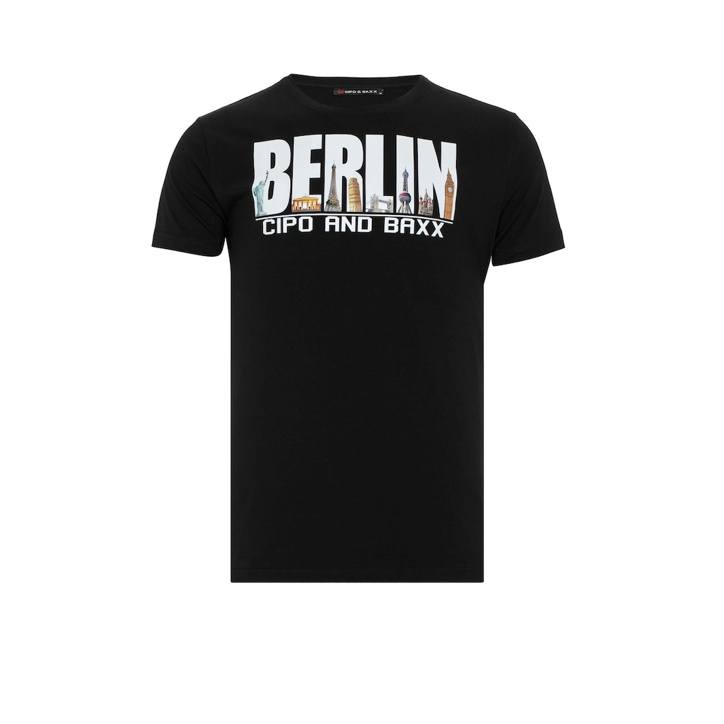 Cipo &amp; Baxx T-Shirt mit coolem Städtemotiv