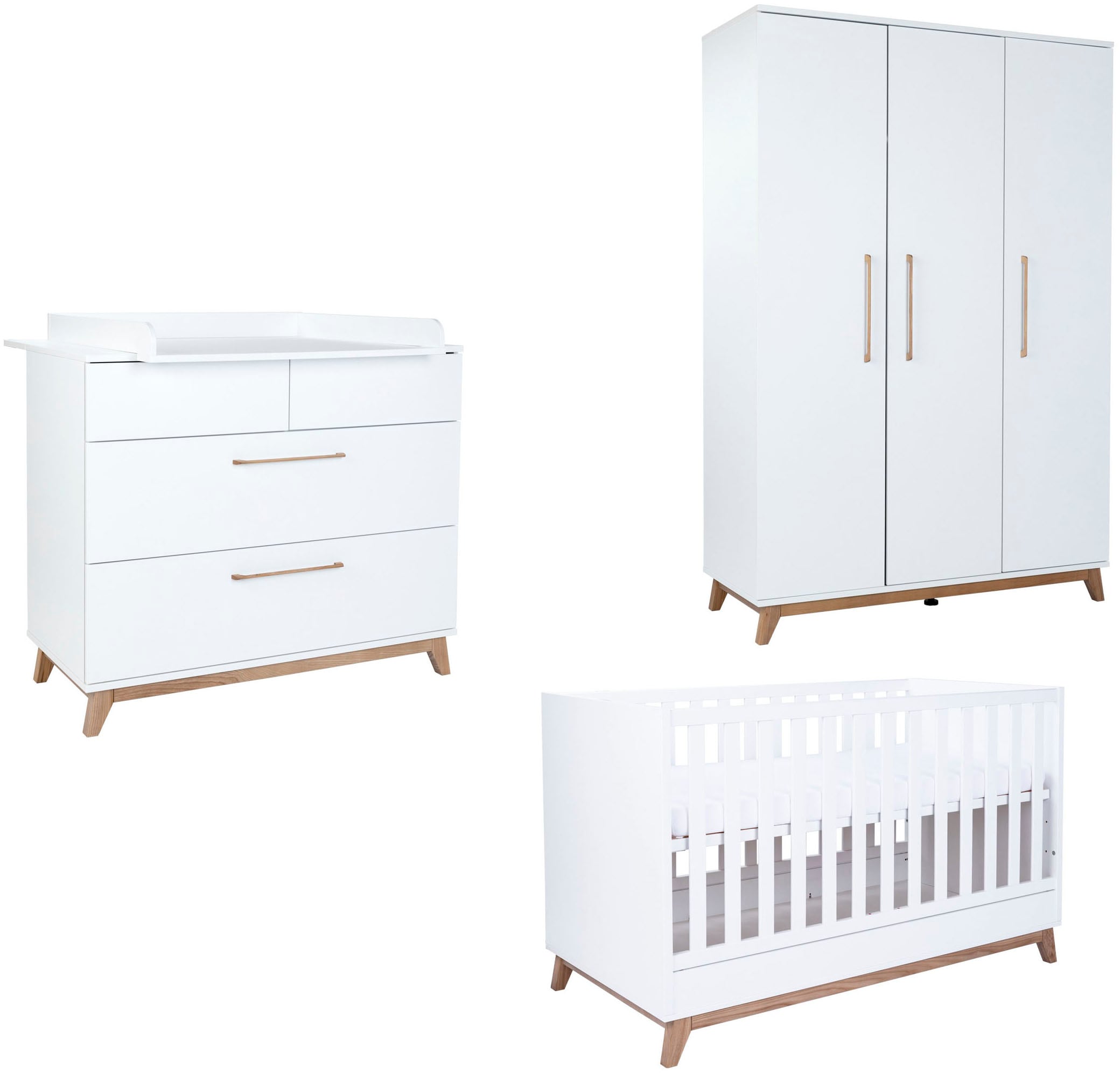 Babymöbel-Set »Babyzimmer Set »Lina« 3-teilig«, (Spar-Set, 3 tlg., Das Set besteht aus...