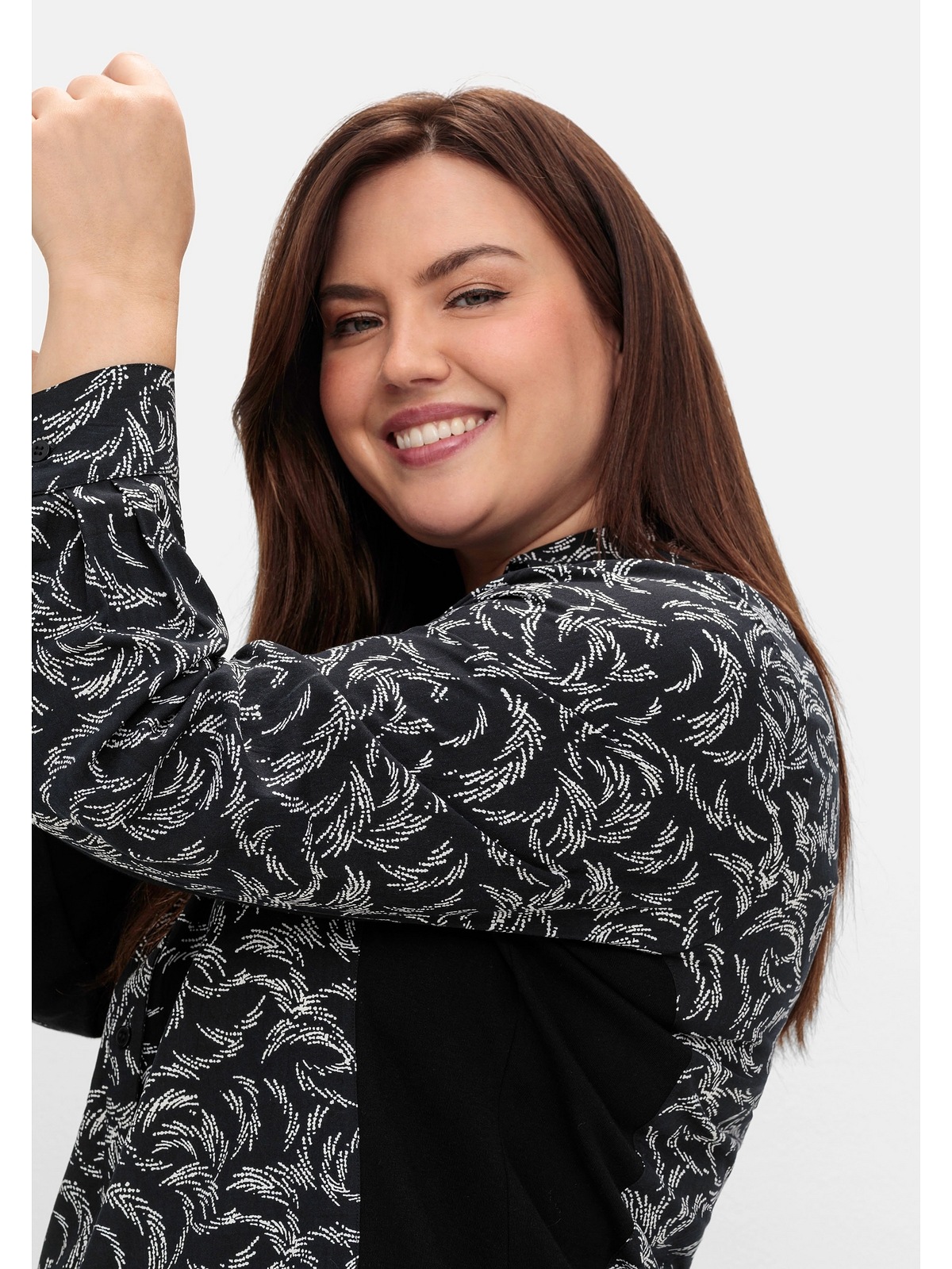Sheego Druckbluse »Große Größen«, mit Print und elastischen Einsätzen