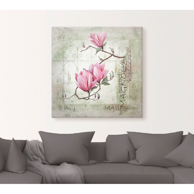 Artland Wandbild »Pinke Magnolie«, Blumen, (1 St.), als Leinwandbild,  Wandaufkleber oder Poster in versch. Größen bestellen | BAUR