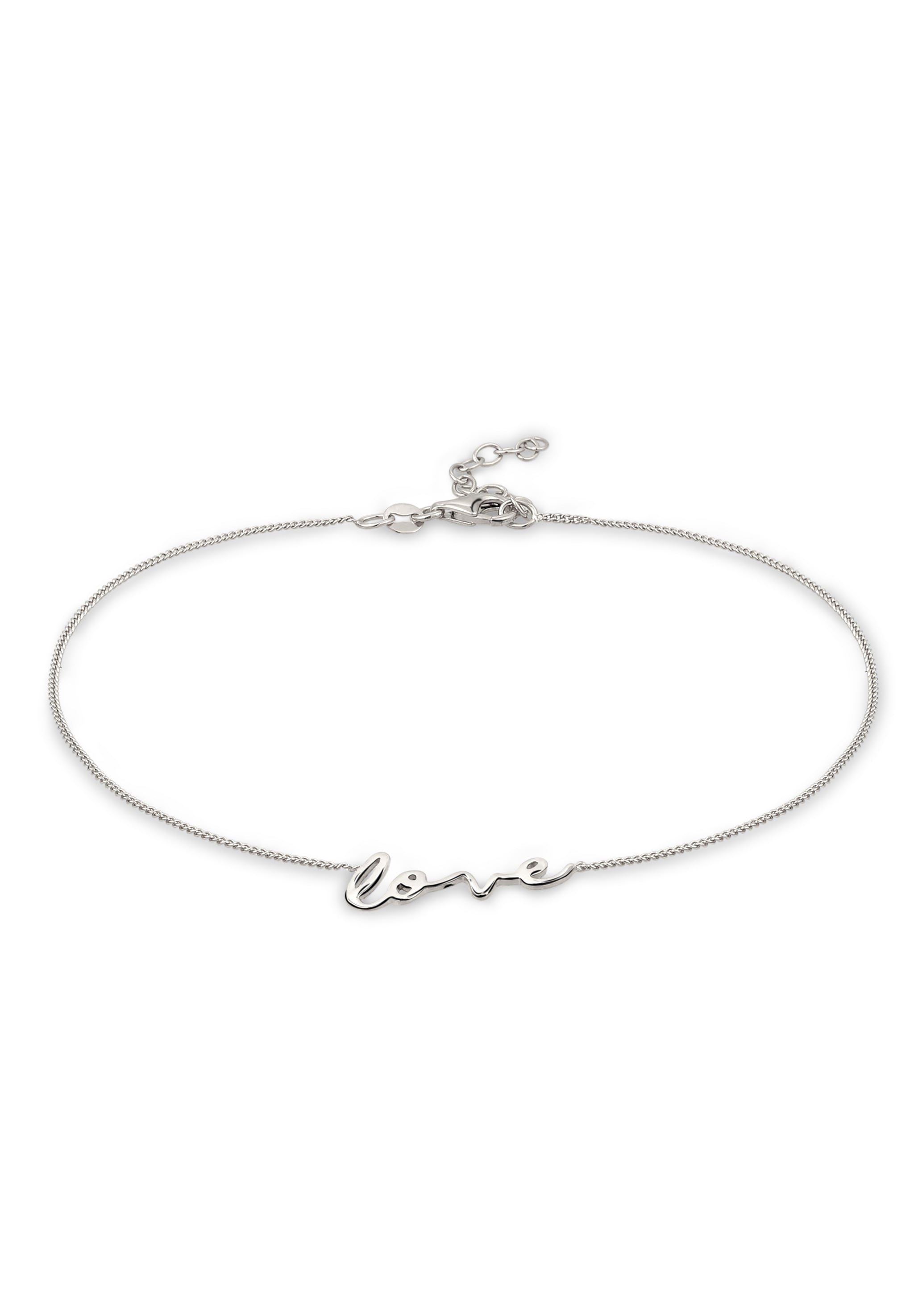 Elli Fußkette »Fußschmuck Fußkettchen Schriftzug Love 925 Sterling Silber«