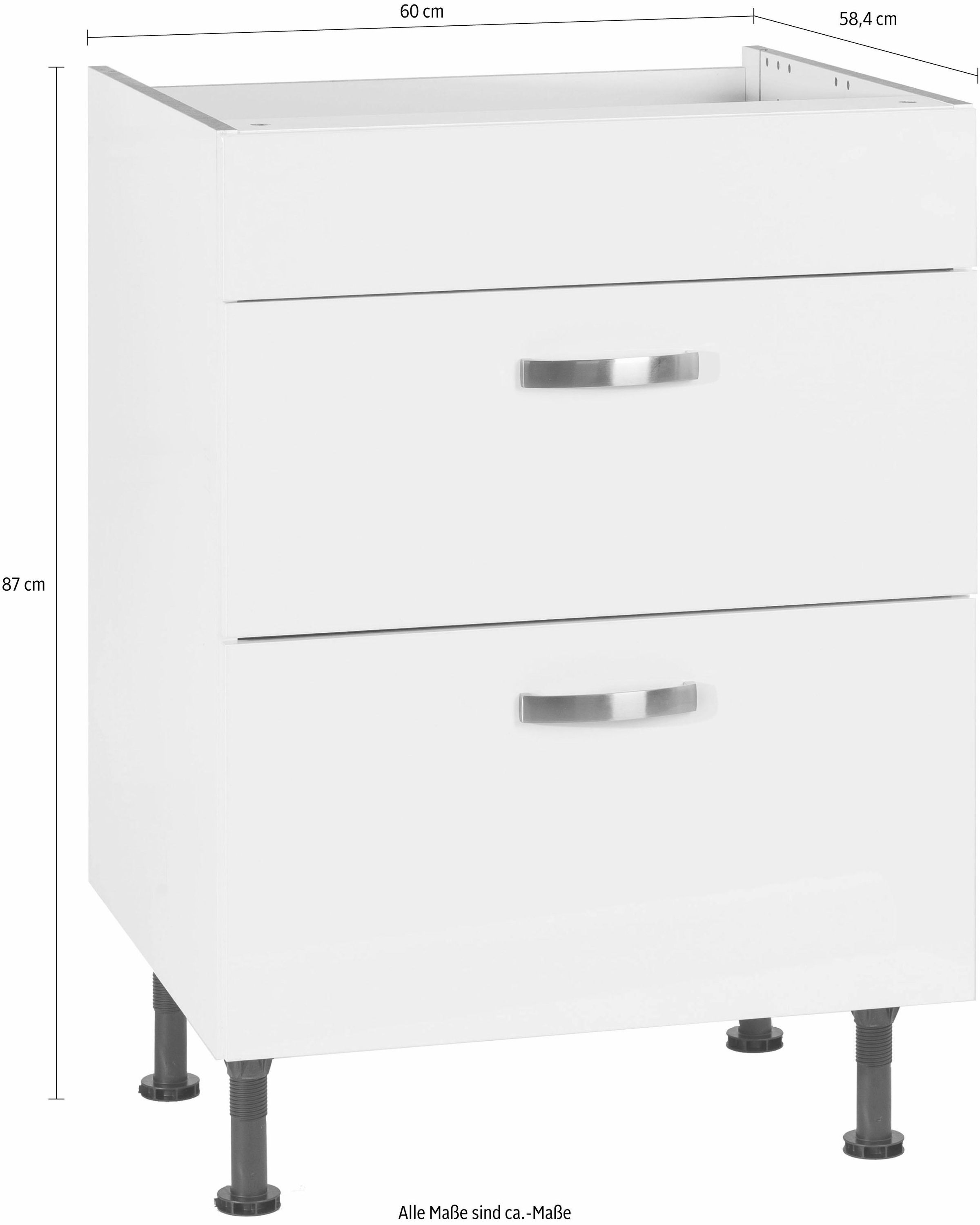 KOCHSTATION Kochfeldumbauschrank »Cara« Breite 60 cm, mit Vollauszügen und Soft-Close-Funktion