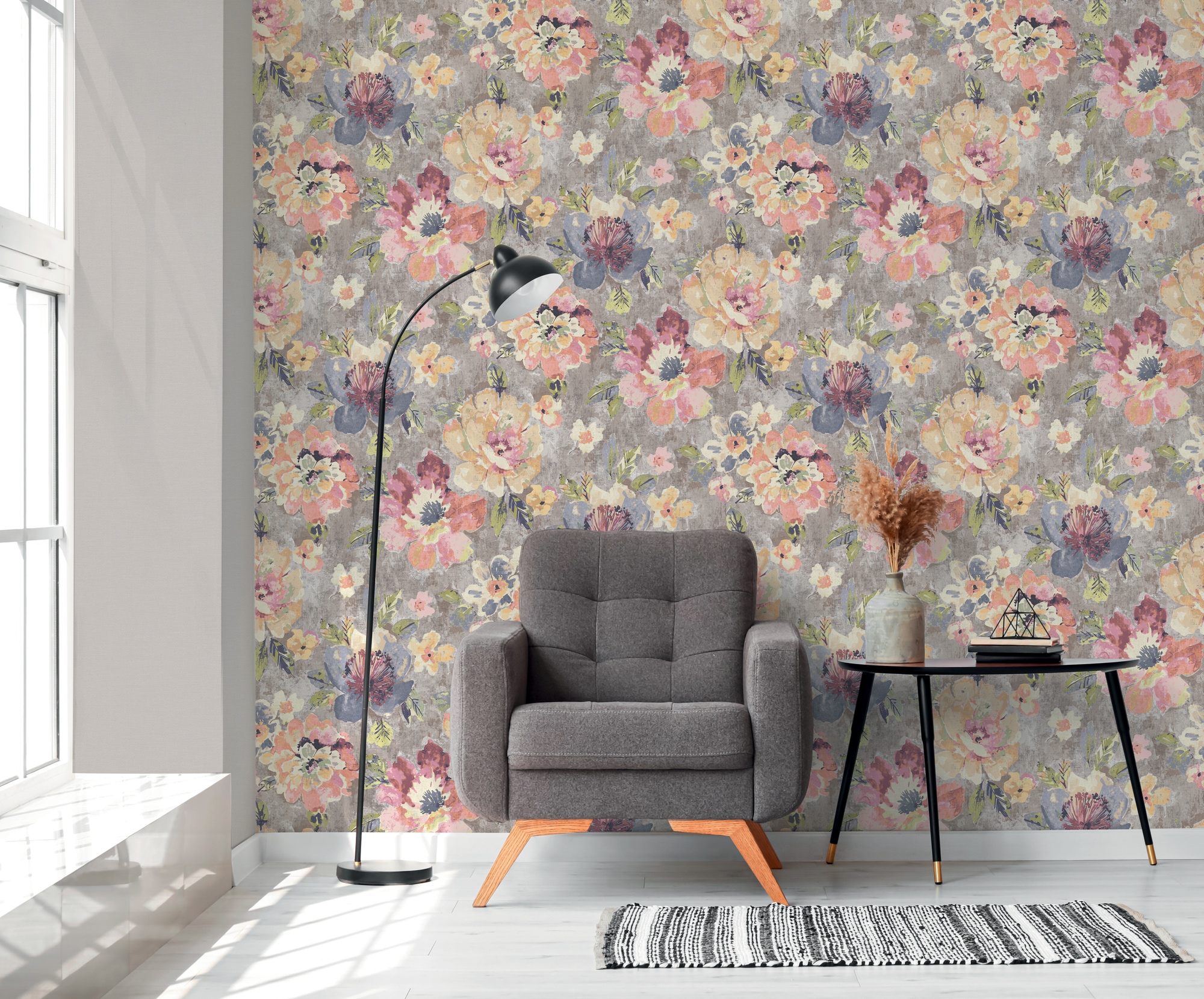 A.S. Création Vliestapete »Aquarell Dreams Blumen-Tapete Mustertapete Aquarellfarben Blumen«, matt, Vliestapete Landhaus für Schlafzimmer Küche Wohnzimmer Blumen Design