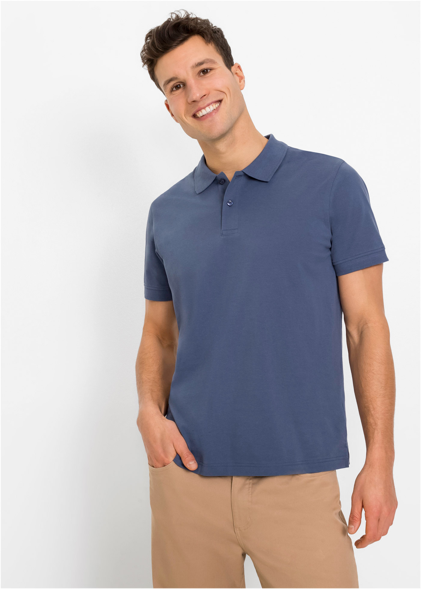 bonprix "Piqué-Poloshirt aus reiner Baumwolle" 1 Regular Fit, Kurzarm, aus hautfreundlicher Baumwolle