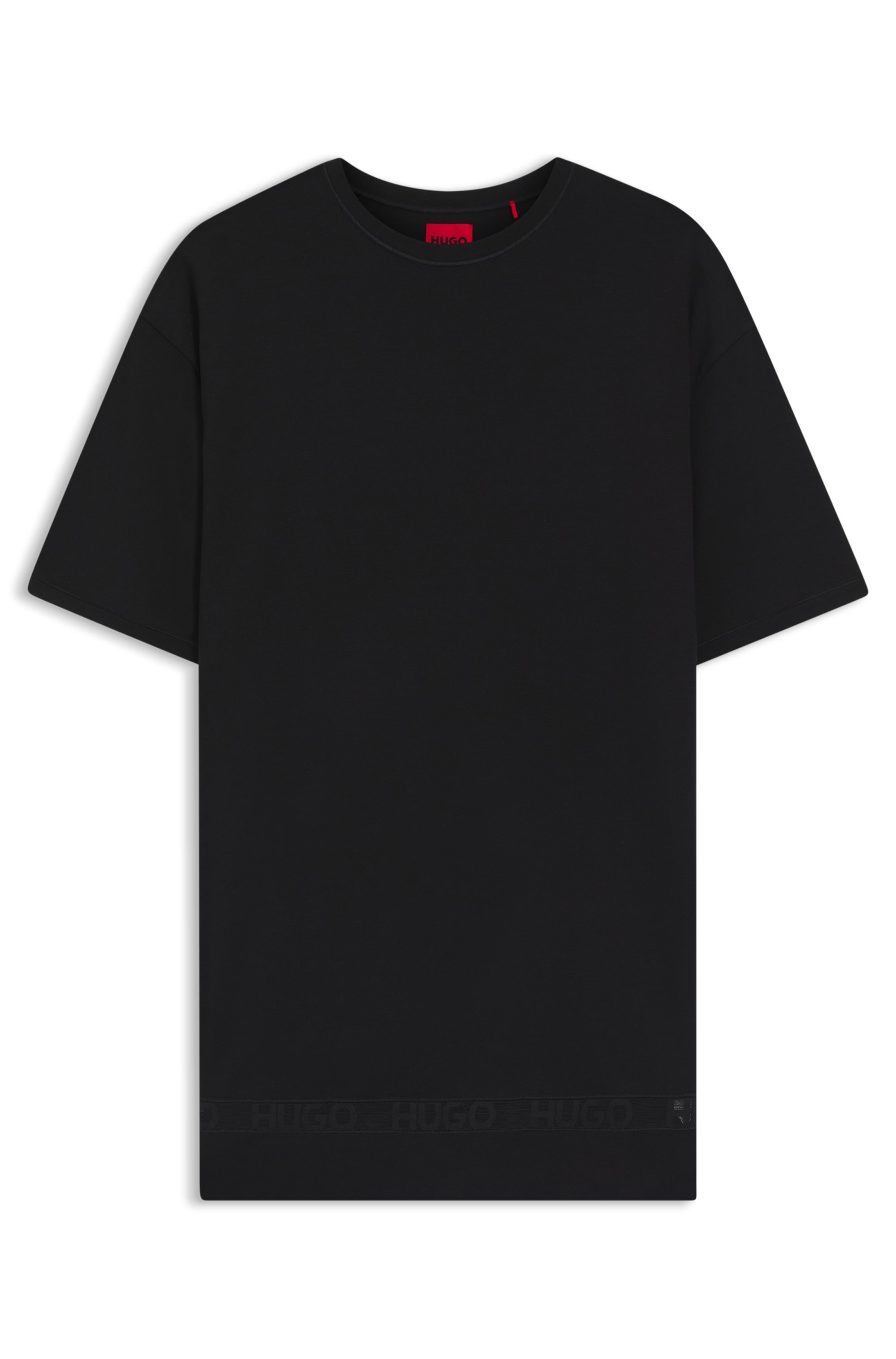 HUGO Underwear Nachthemd aus Stretch-Baumwolle mit Mesh-Einsatz