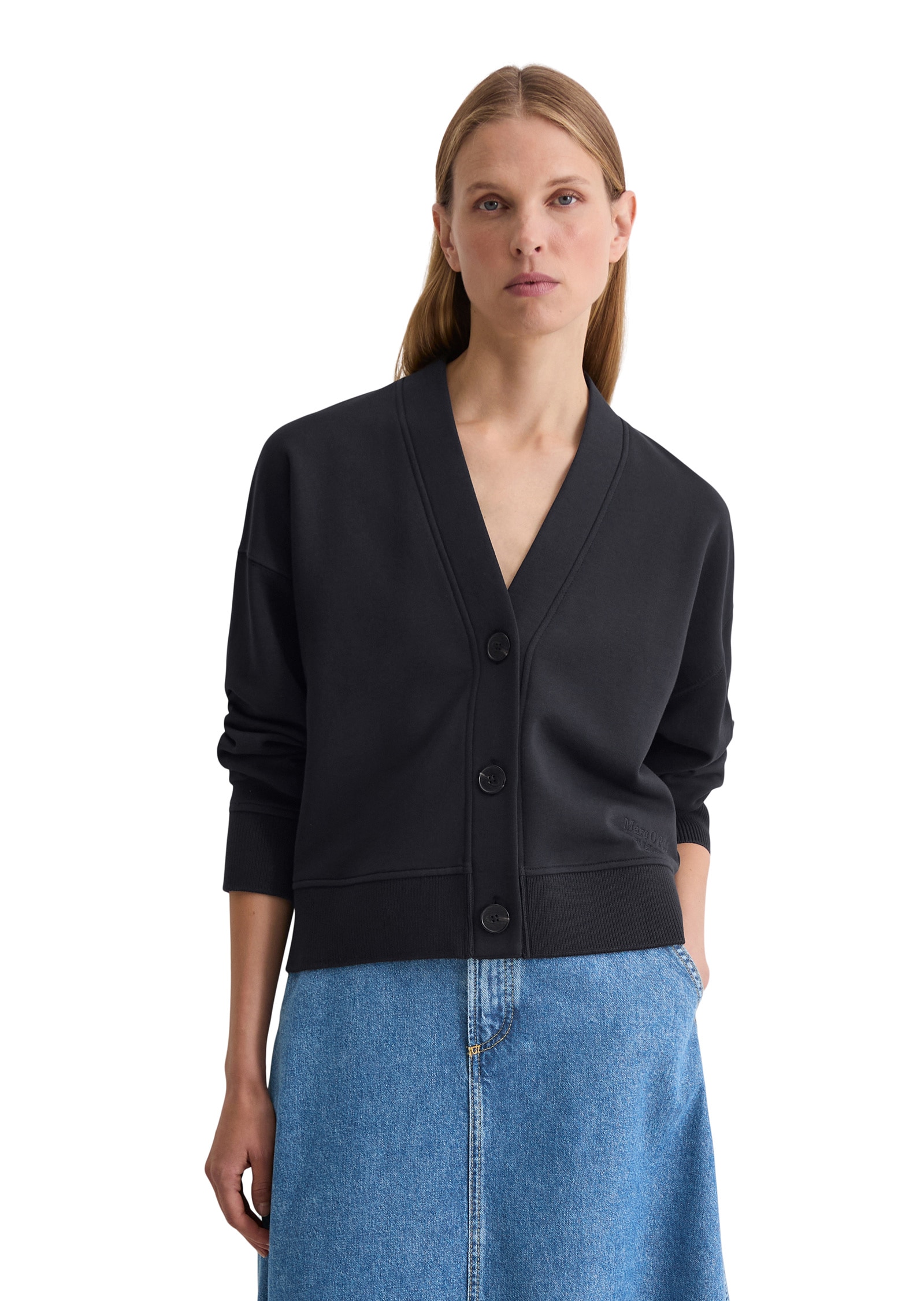 Marc OPolo Sweatjacke "mit Rippstrick-Bund" günstig online kaufen