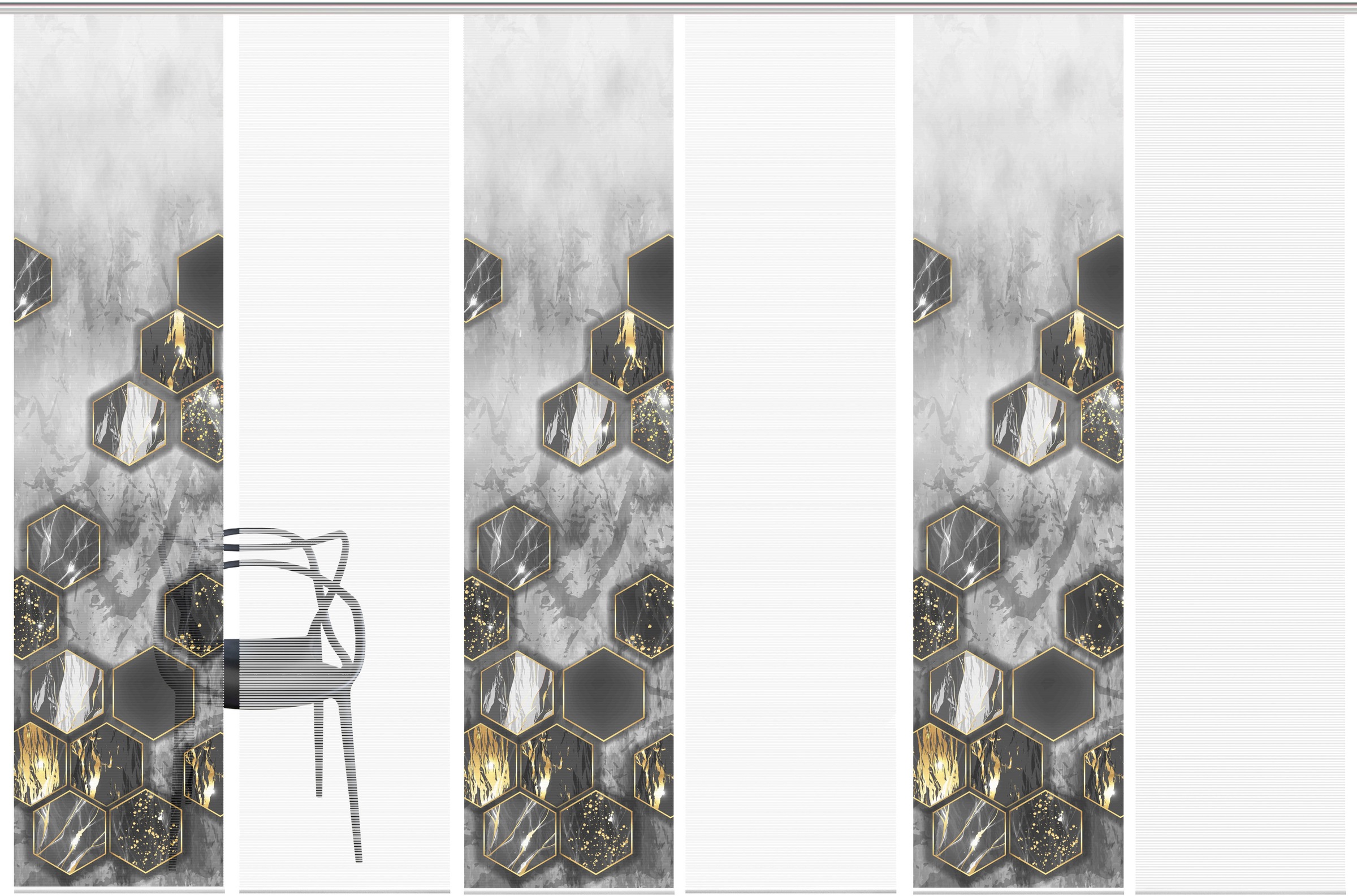 Vision S Schiebegardine "LAYON 6er SET" Paneelwagen 6 Stk. tlg. Schiebevorh günstig online kaufen