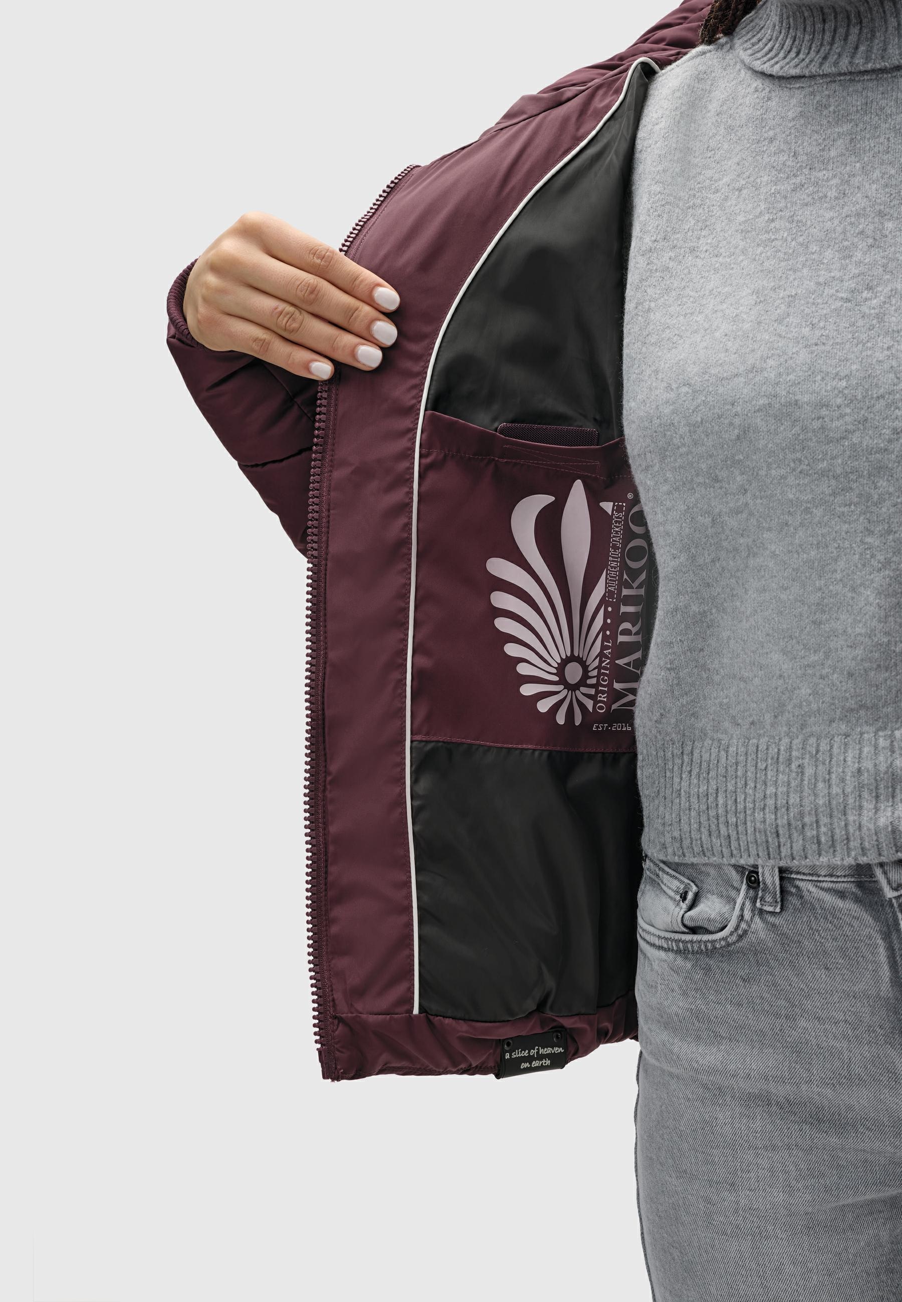 Marikoo Steppjacke »Amayaa-1« mit Kapuze Gesteppte Damen Jacke mit großer Kapuze