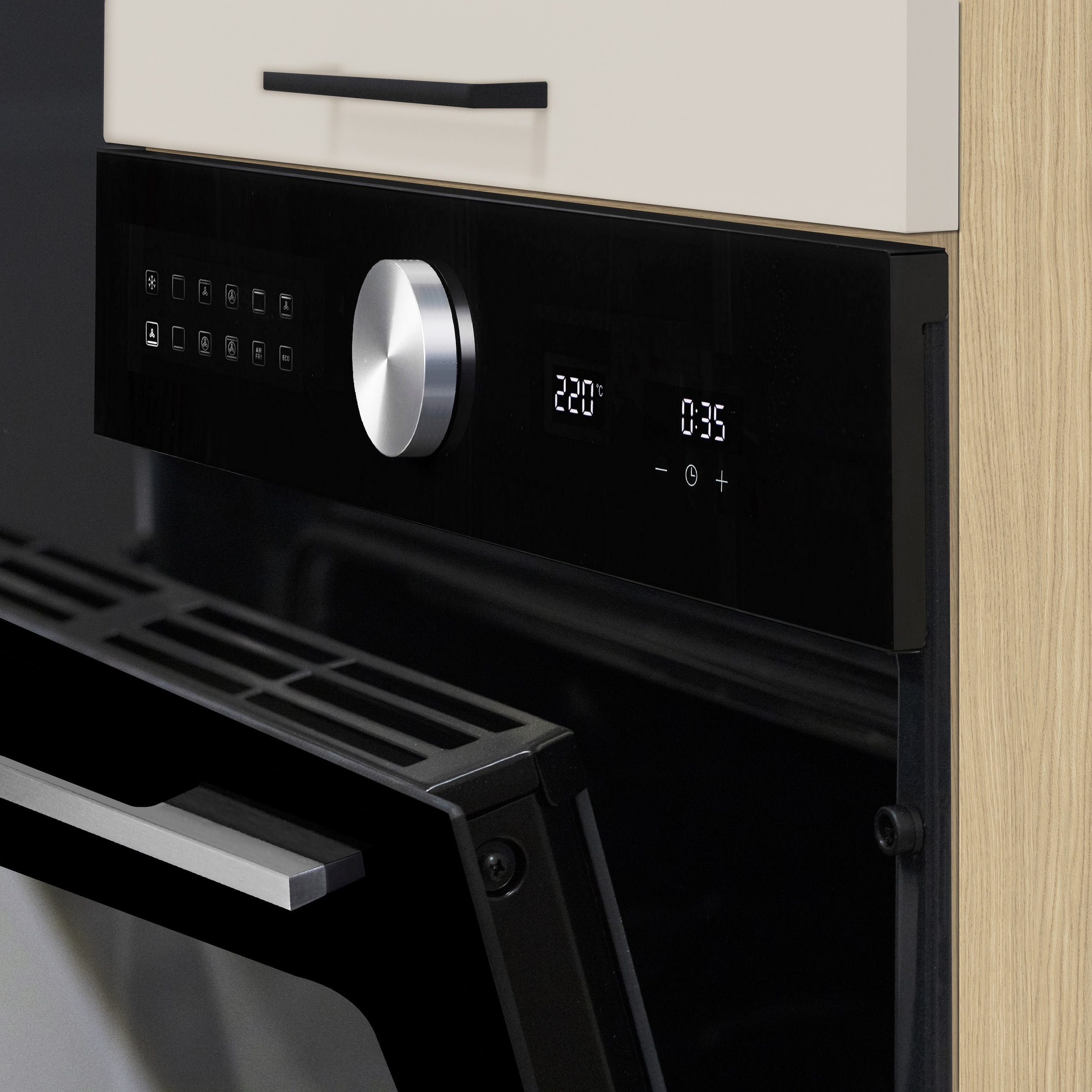 KOCHSTATION Backofenumbauschrank »Luna, Backofenschrank, Backofen-Hochschrank, Made in Italy« B/T/H: 60×60×214,5 cm, Oberplatte mit 25 mm Stärke