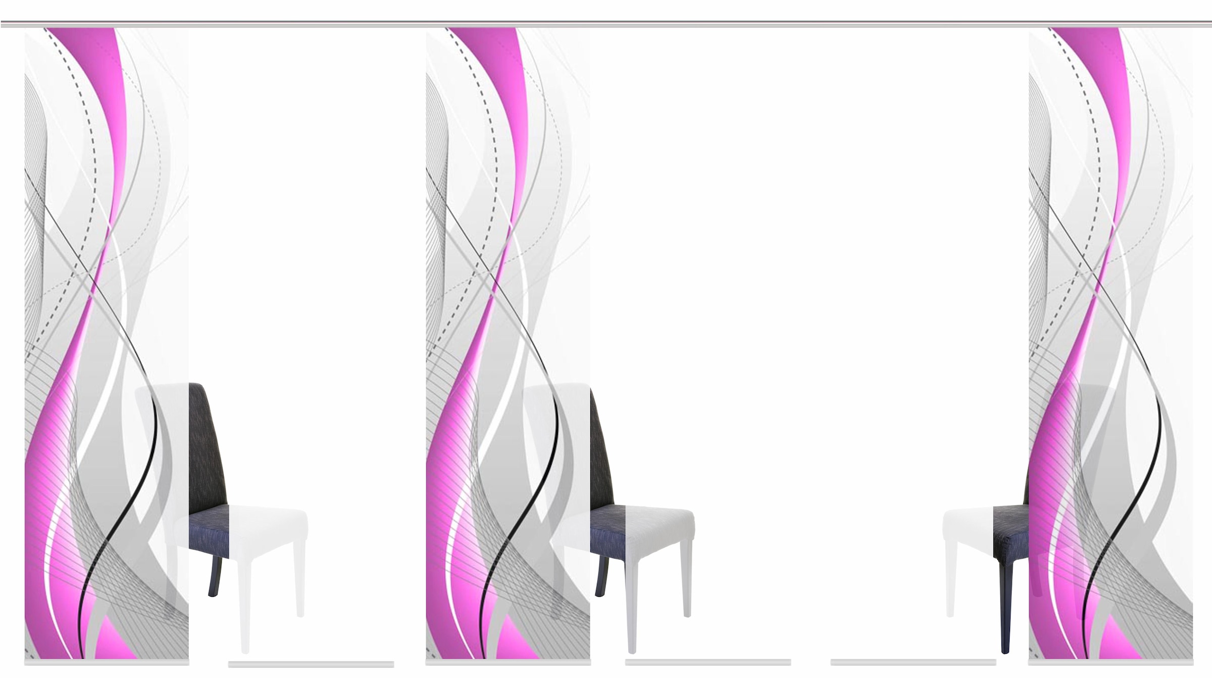 HOME WOHNIDEEN Schiebegardine »WUXi« Klettband 6 Stk. tlg. HxB: 245x60, inkl. Befestigungszubehör