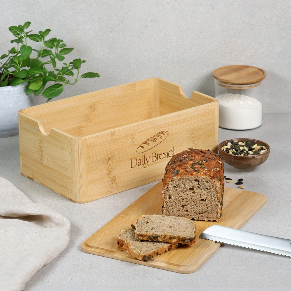 KESPER® Brotkasten »Brotbox, Bambus, FSC« mit Deckel, mit Einbrand