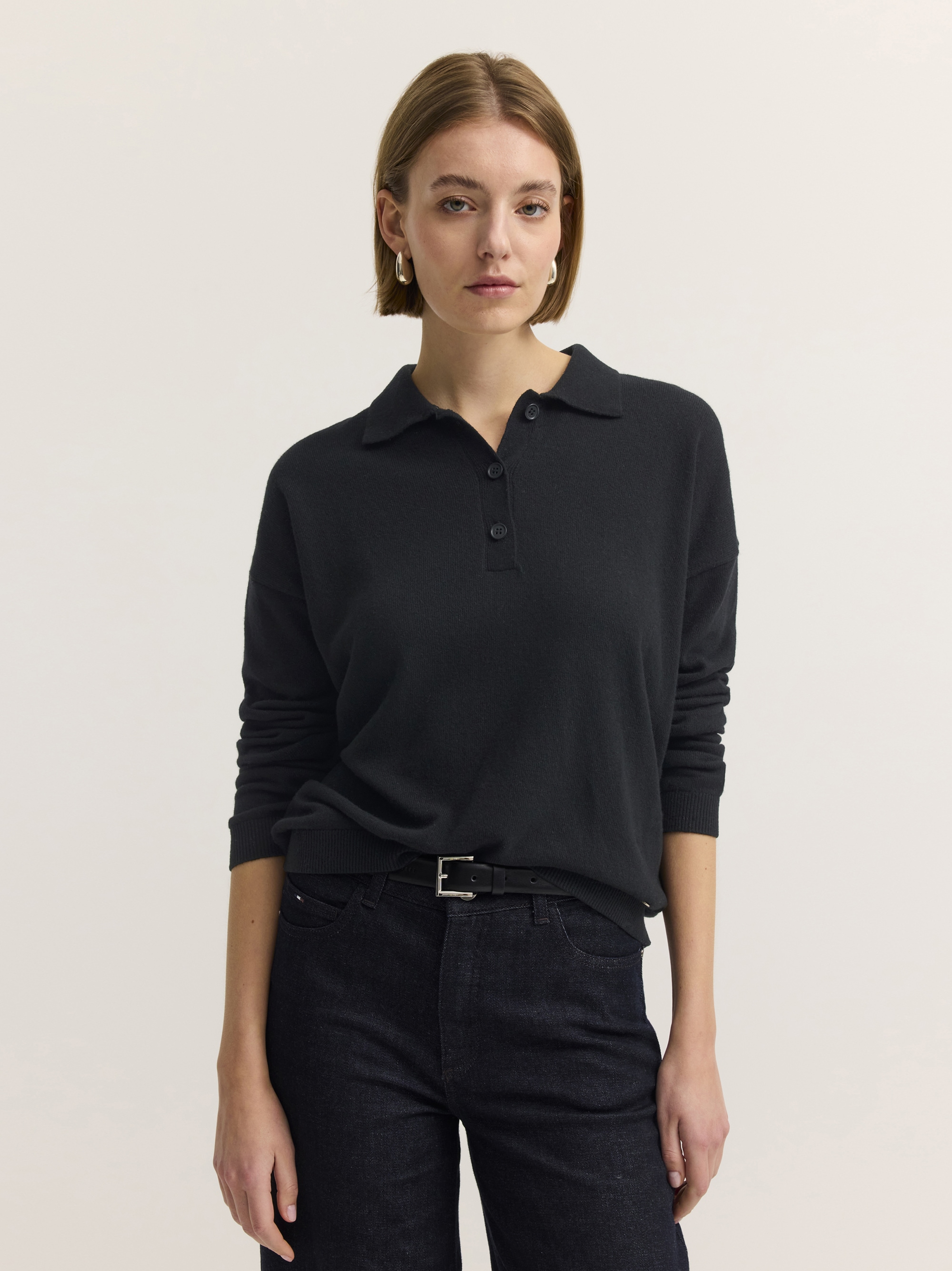 bugatti Rundhalspullover "Regular Fit" Regular Fit Kaschmir-Mix Polokragen