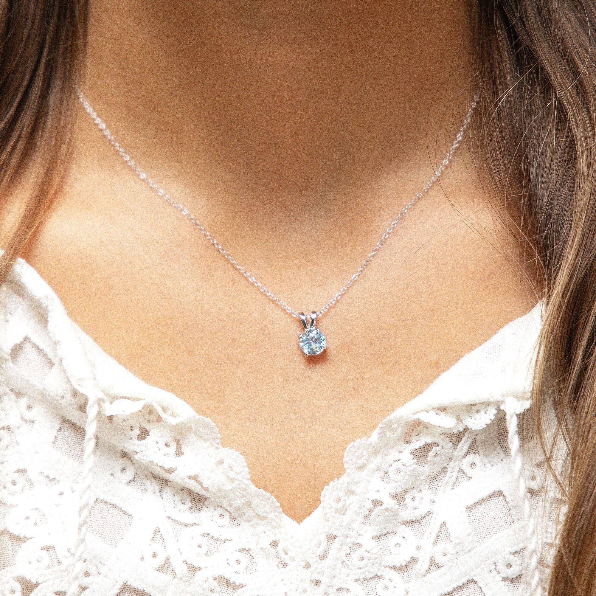 Zeeme Kette mit Anhänger »Silber 925 rhodiniert 42+3cm mit Blautopas (beh.)«
