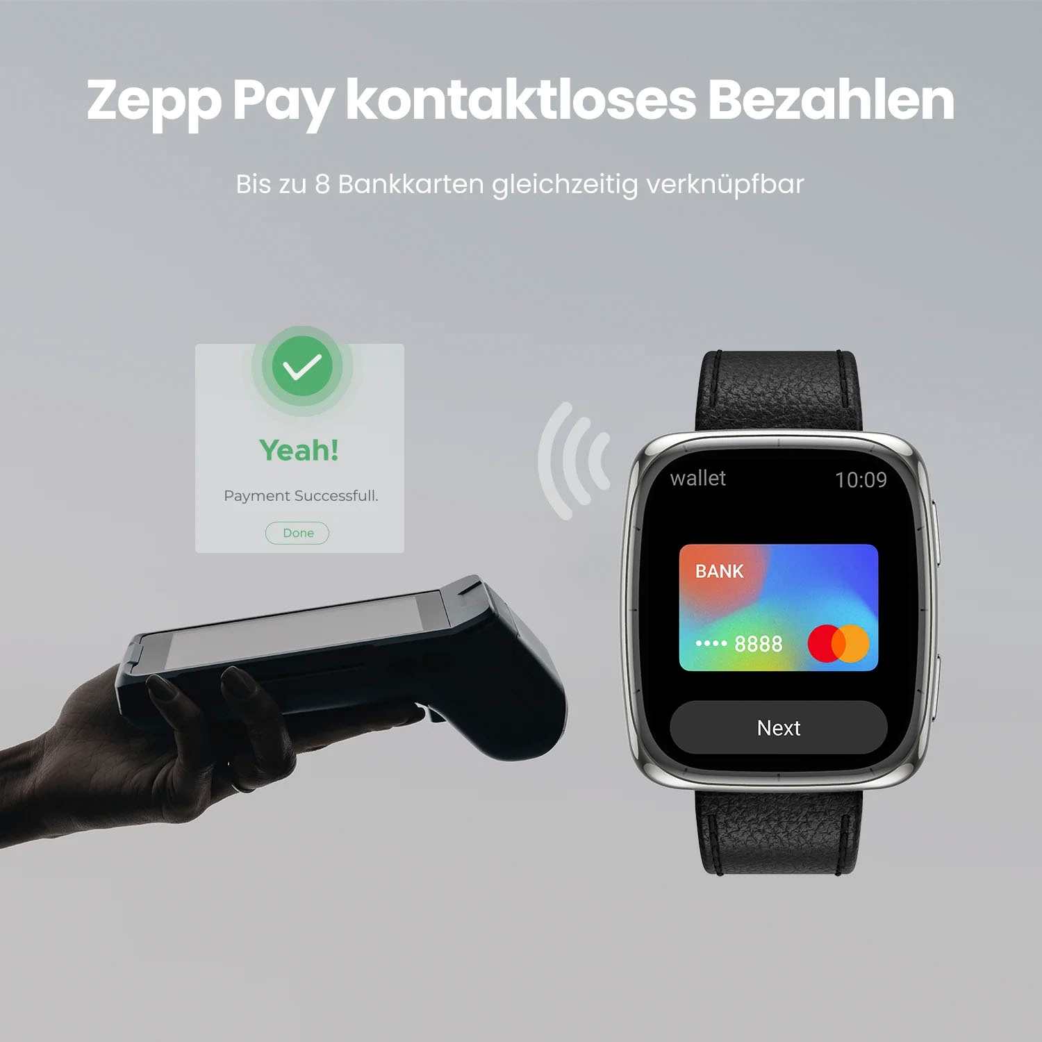 Amazfit Smartwatch »Active 2 Square«, (4,44 cm / 1,75 Zoll), Zepp OS