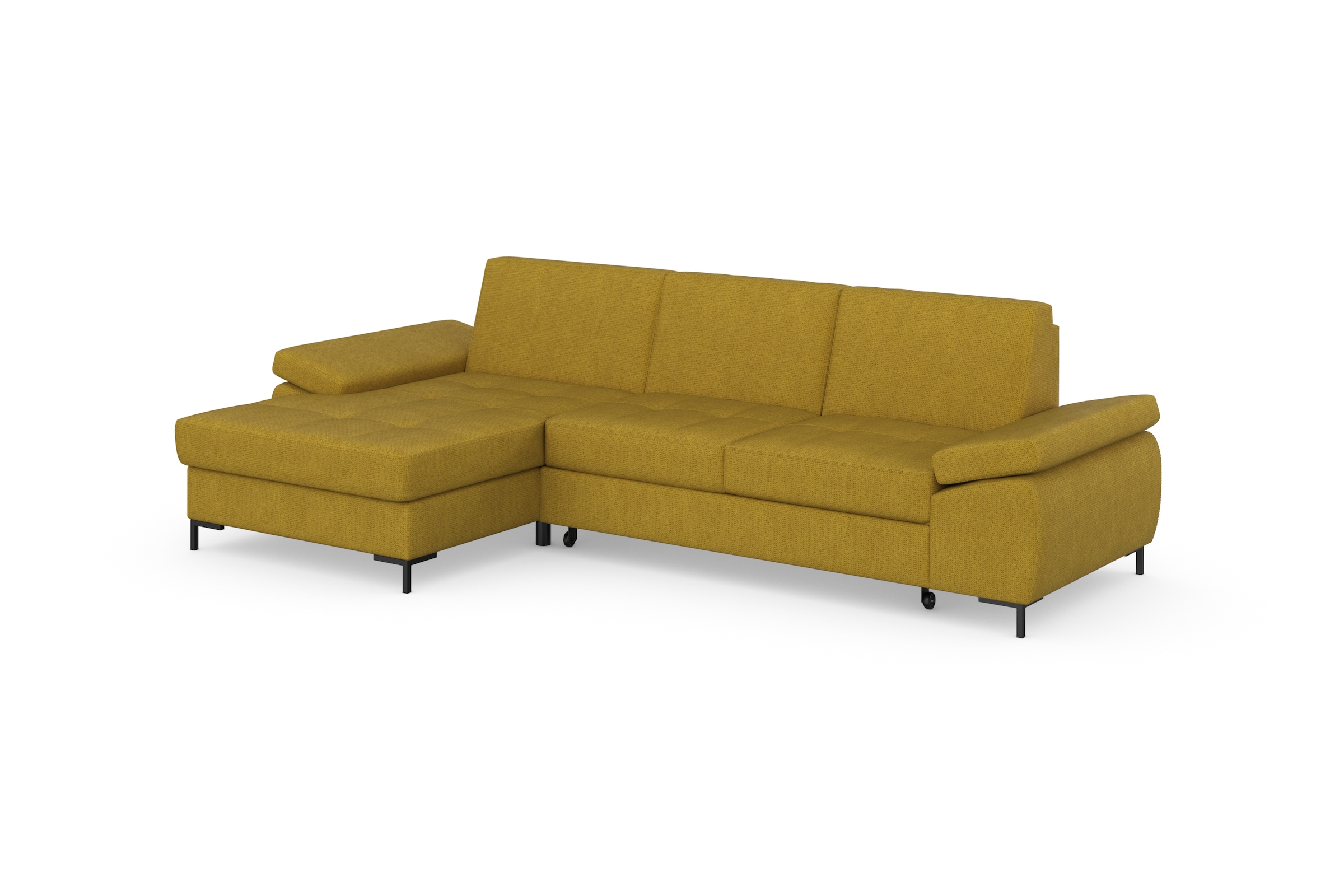 DOMO collection Ecksofa »Capelo L-Form«, mit Armteilverstellung, wahlweise mit Bettfunktion, Federkern