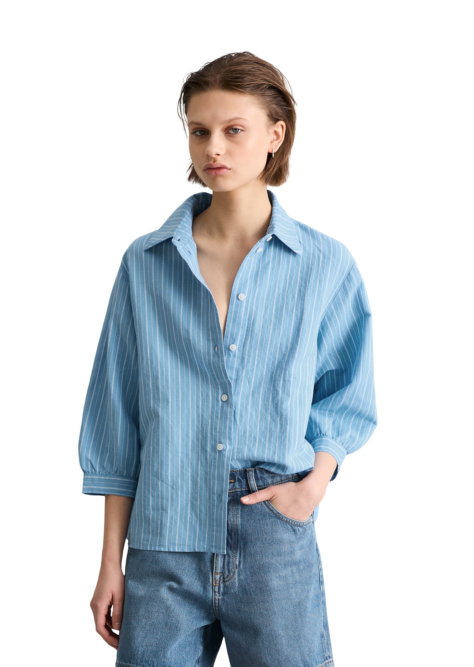 Marc OPolo DENIM Langarmbluse "aus Leinen-Baumwolle-Mix" günstig online kaufen