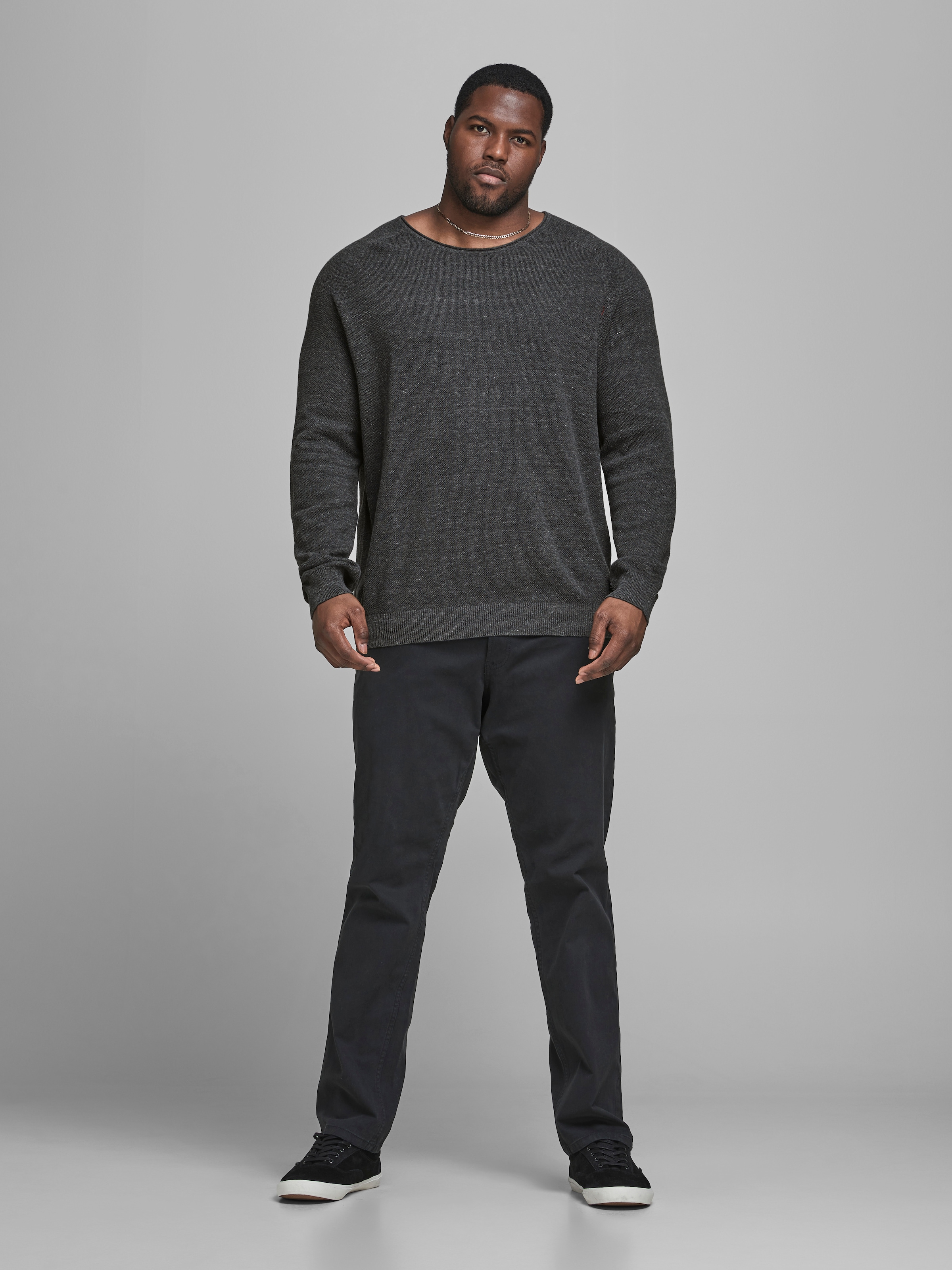 Jack & Jones PlusSize Rundhalspullover »JJEHILL KNIT CREW NECK NOOS PLS«, mit Rundhalsausschnitt