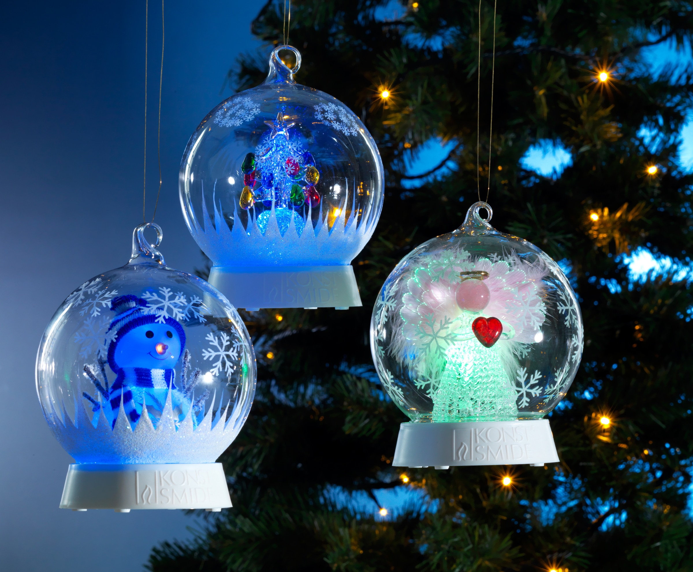 KONSTSMIDE LED Dekolicht »Weihnachtsdeko«, 3 Schneemann, Funktionen, 6h BAUR | Glaskugel flammig-flammig, RGB-Farbwechsel, 1 mit Timer