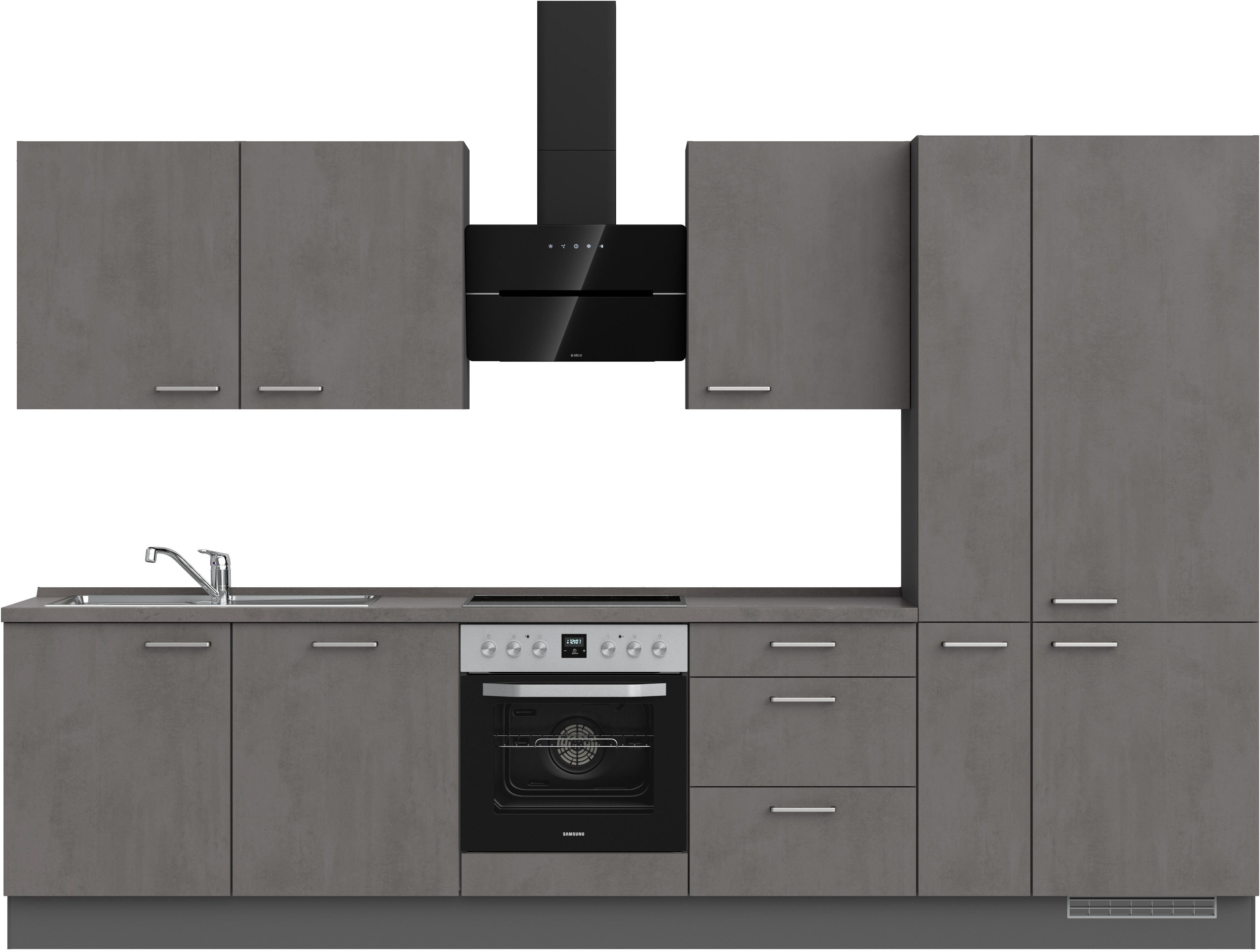 nobilia ""Riva II", NEU: individuell anpassbar mit gratis Profi-Beratung" vormontiert, Breite 330 cm, Ausrichtung wählbar, wahlw. mit E-Geräten