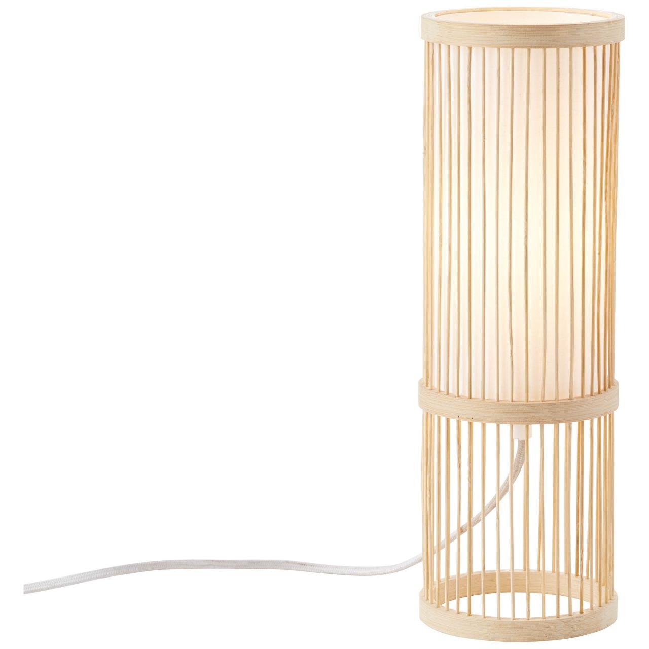 Brilliant Tischleuchte »Nori«, 1 flammig, Leuchtmittel E27 | ohne Leuchtmittel, 36 cm Höhe, Ø 12 cm, E27, Bambus/Textil, natur/weiß