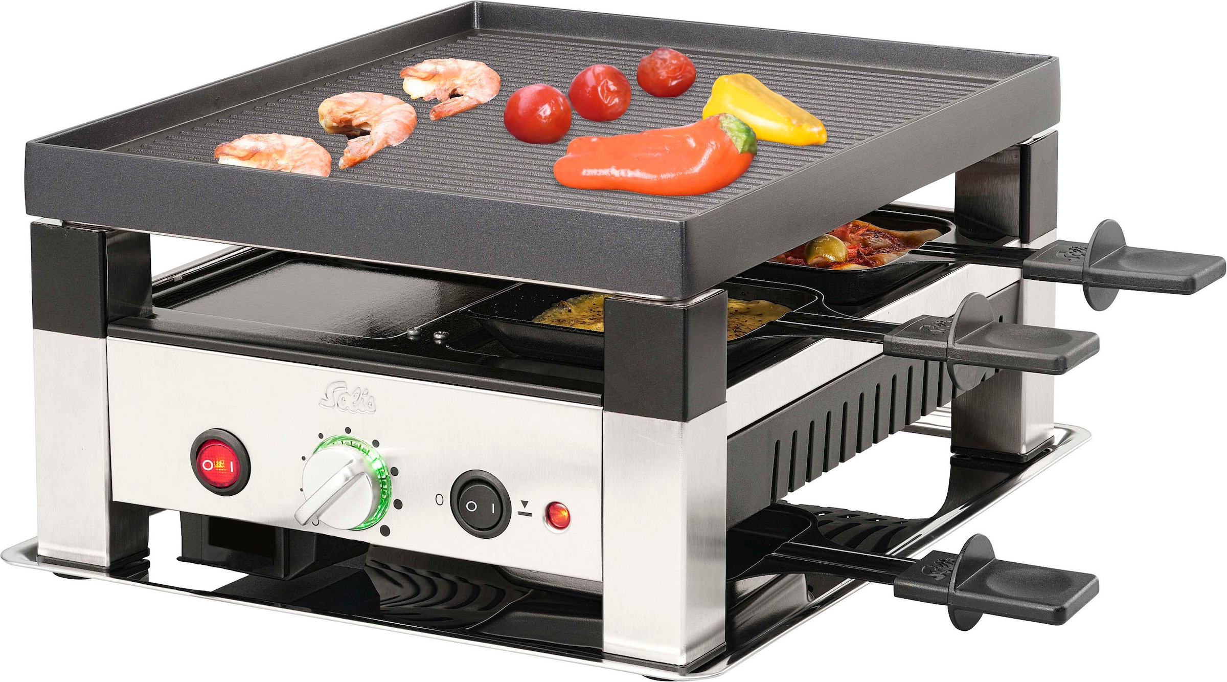 SOLIS OF SWITZERLAND Raclette "5 in 1 Table Grill for 4" 4 Stk. Raclettepfä günstig online kaufen