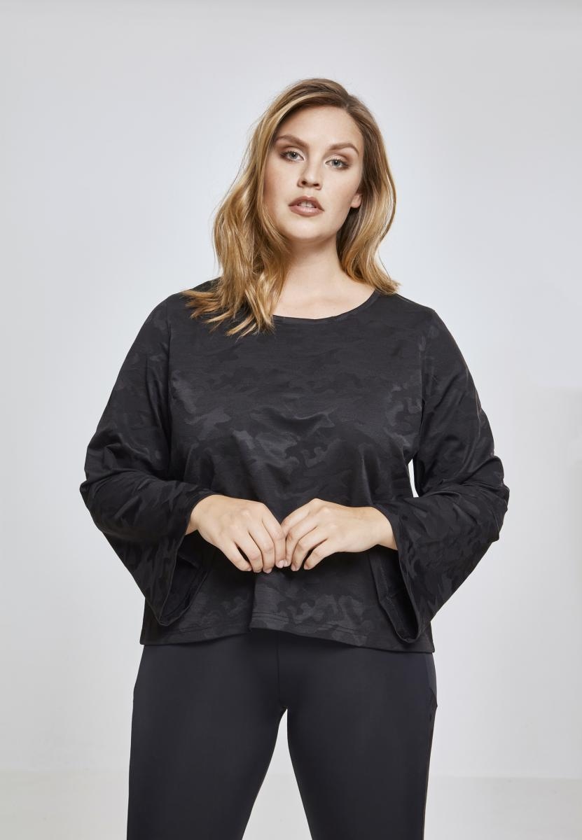 URBAN CLASSICS T-Shirt »Damen Short tlg.) BAUR | kaufen (1 online Ladies Camo Jacquard L/S«