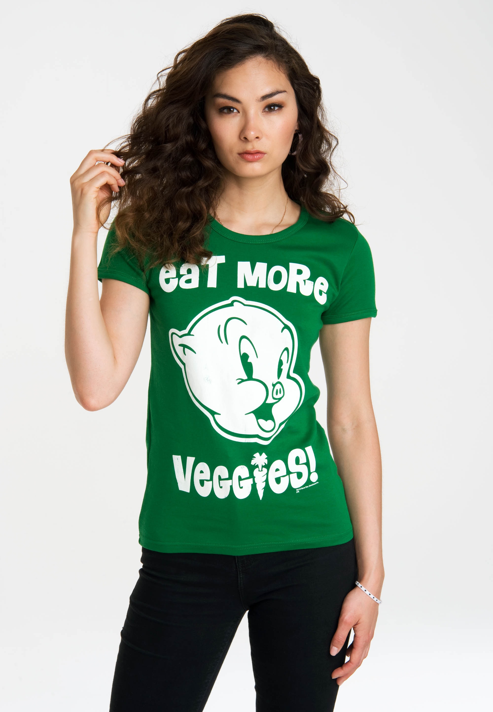 LOGOSHIRT T-Shirt »Looney Tunes - Eat More Veggies«, mit lizenzierten Originaldesign