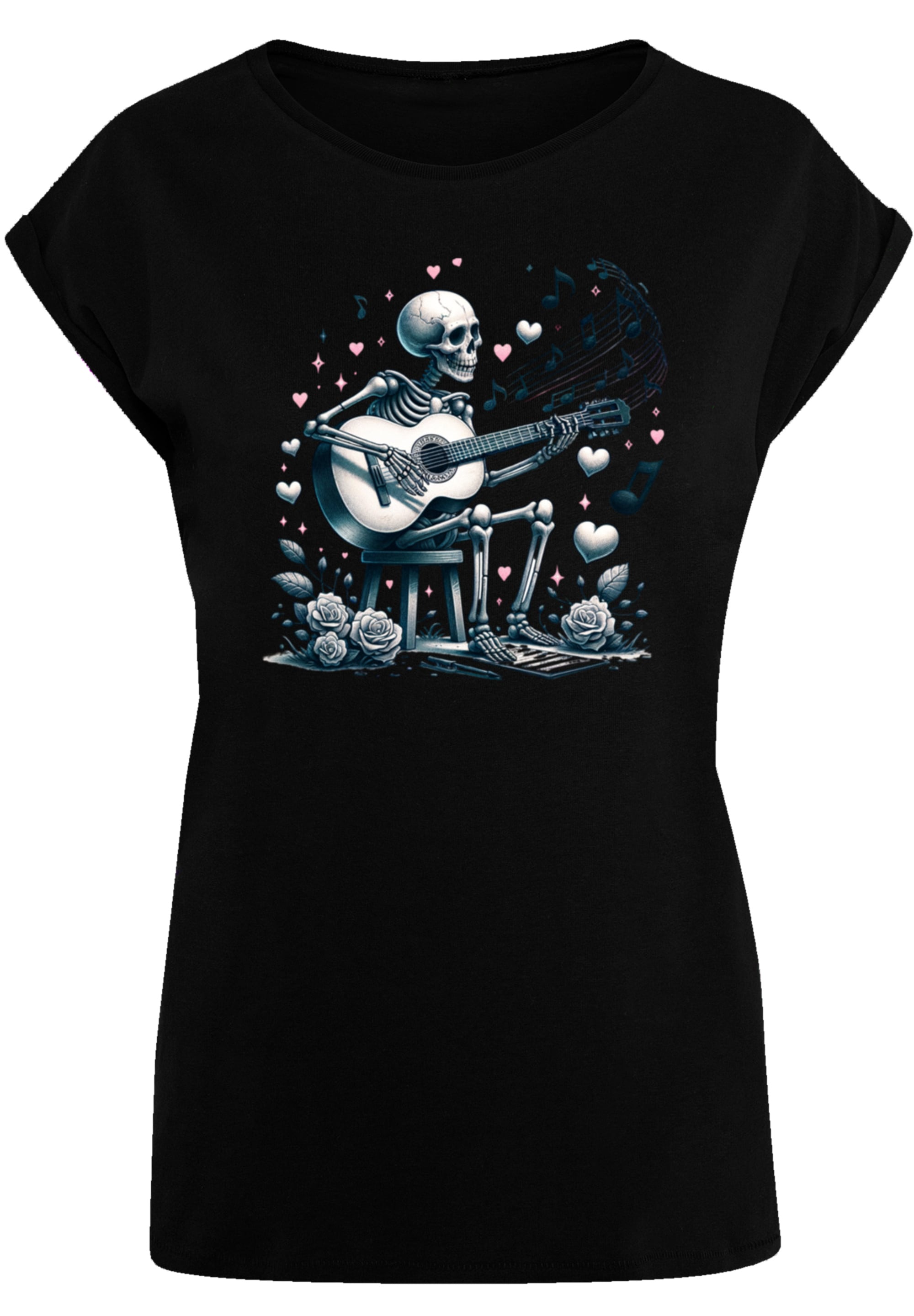 F4NT4STIC T-Shirt »Skelett spielt Gitarre, Musik, Liebe«, Premium Qualität