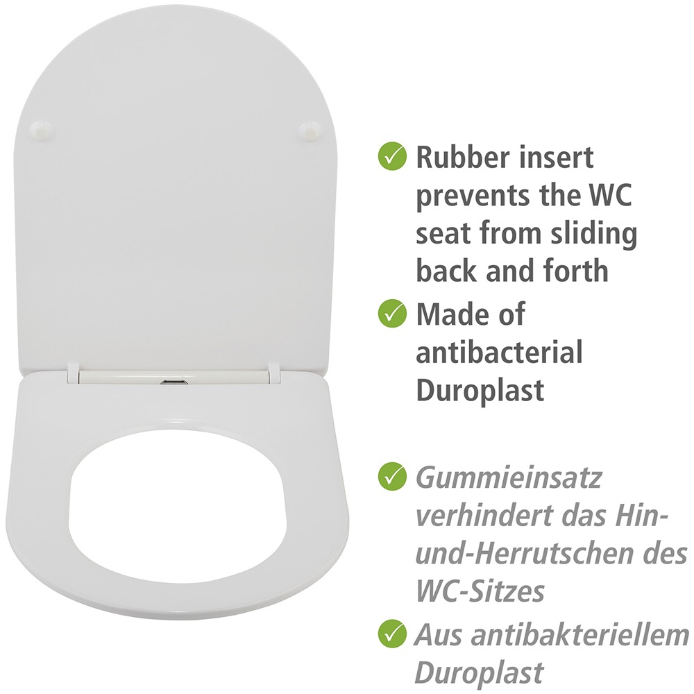 WENKO WC-Sitz »Modell Galati«, aus Duroplast, ultraflach, D-Form, mit Absenkautomatik
