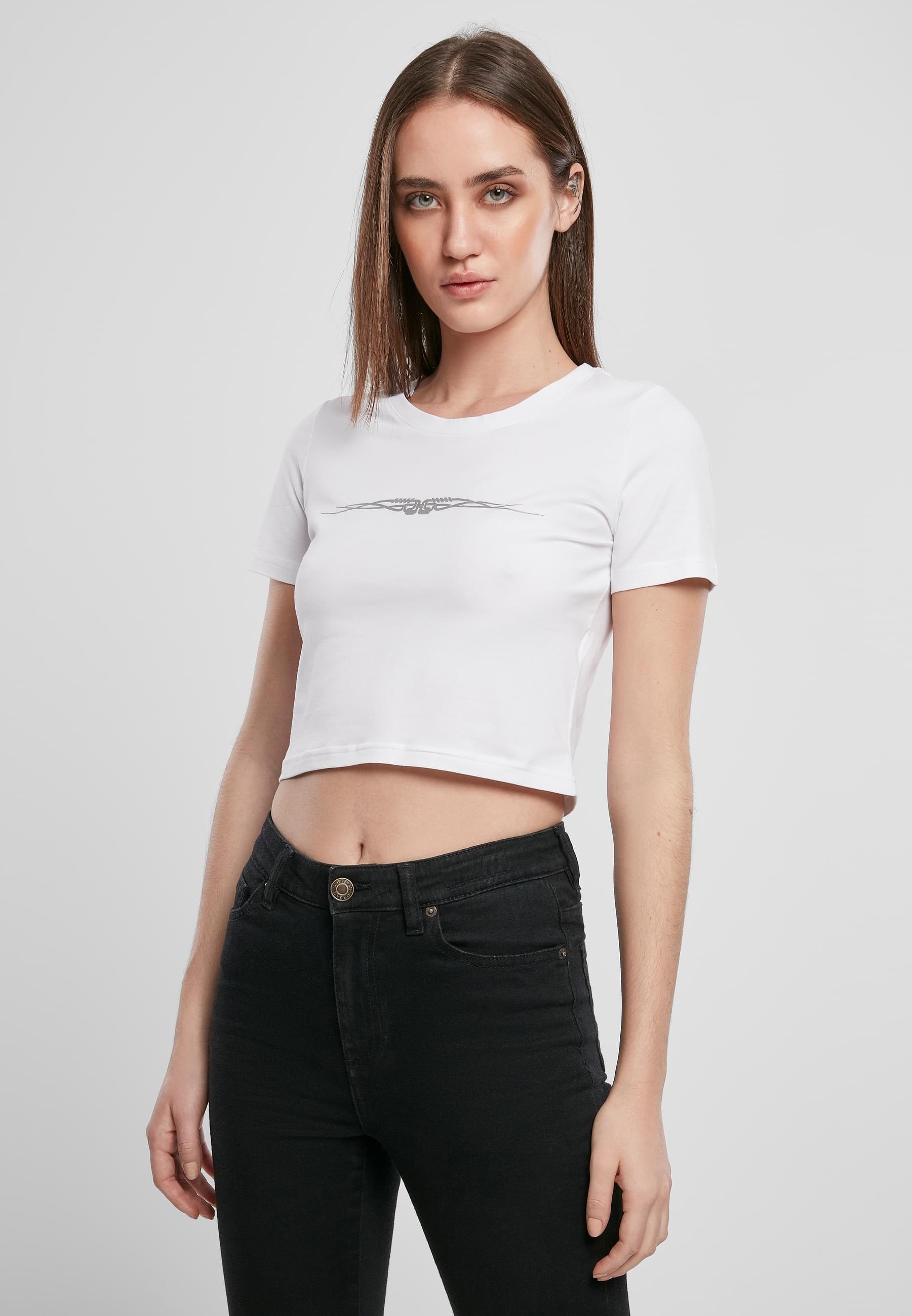 MisterTee T-Shirt »MisterTee Damen Ladies Tribal Cropped Tee«, (1 tlg.)
